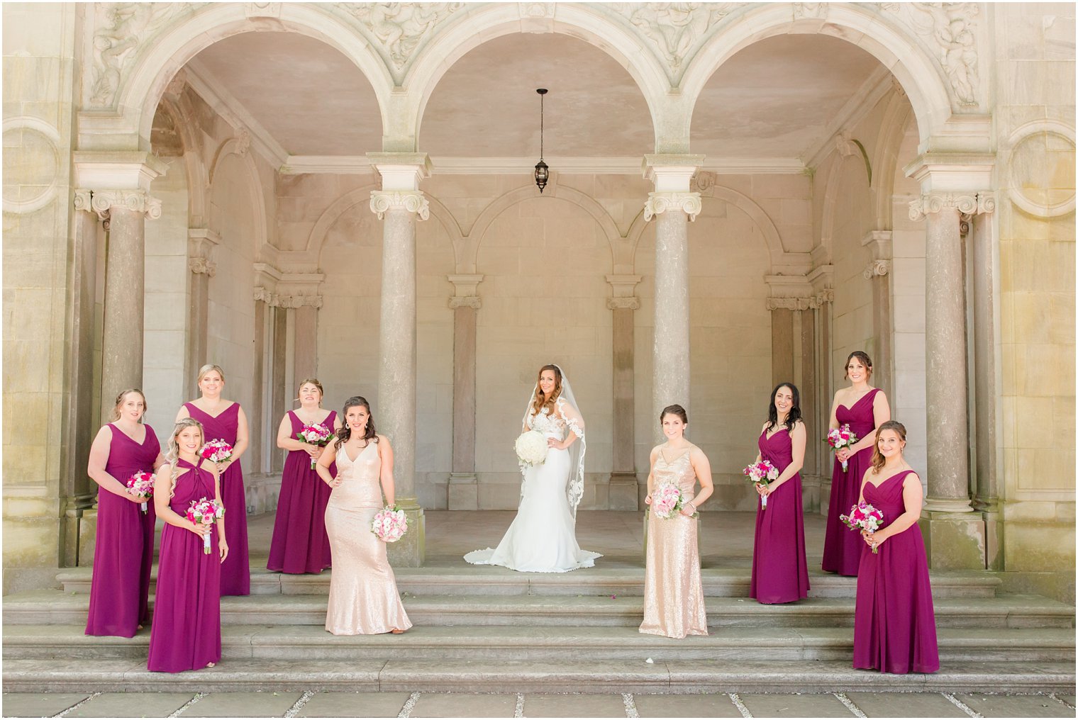 elegant bridal party photo