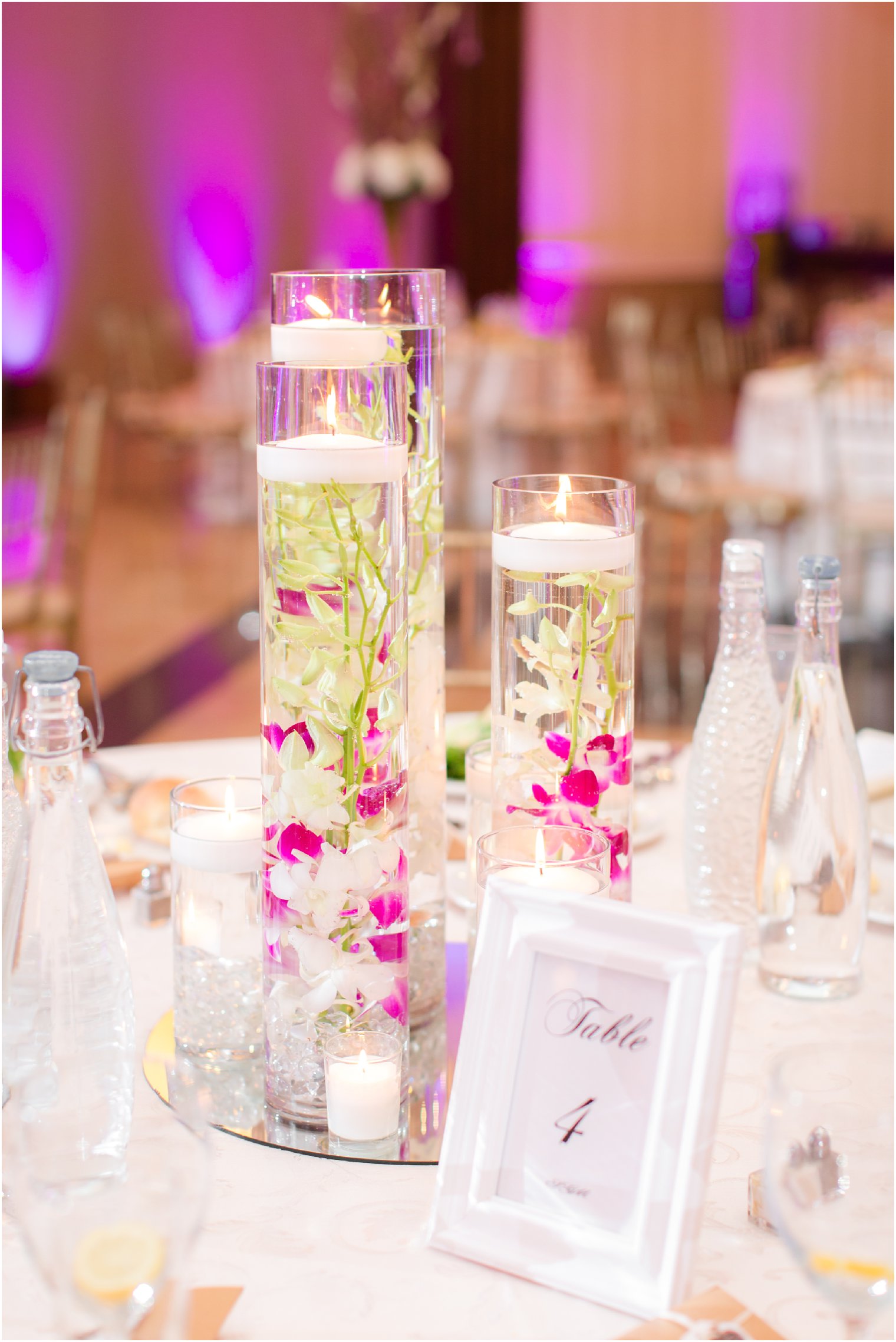 center pieces with orchids at South Gate Manor