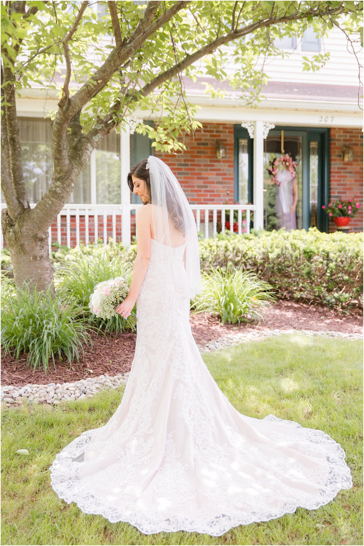 bridal portrait in family home