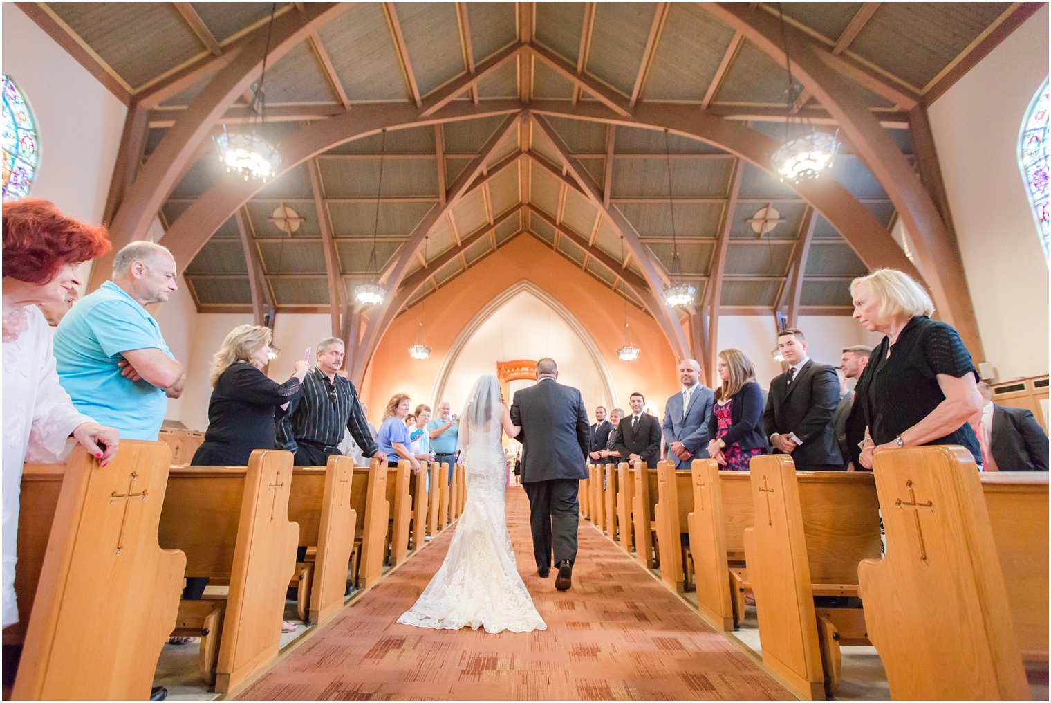 Bride's processional at Sacred Heart Church
