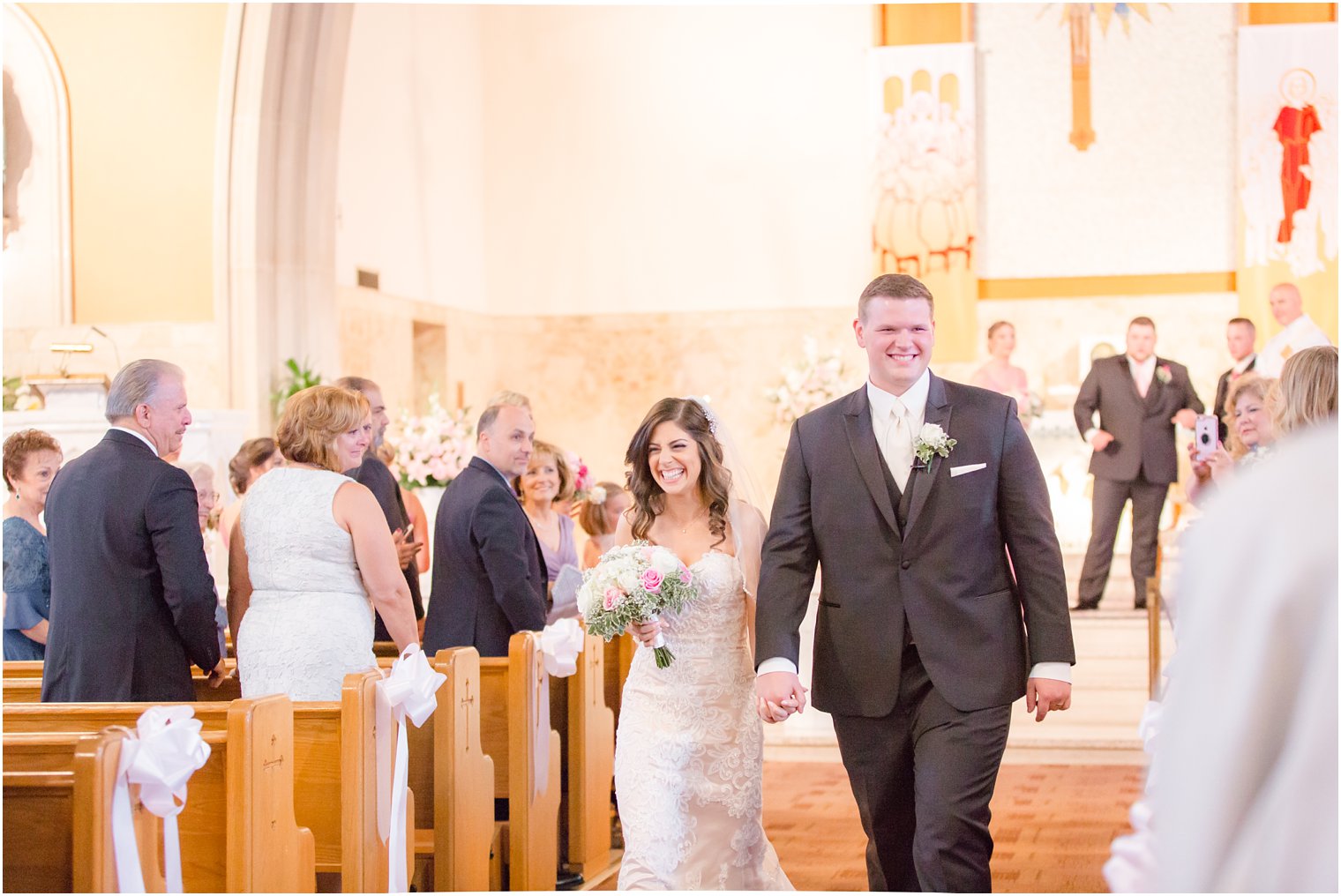 wedding recessional at Sacred Heart Church