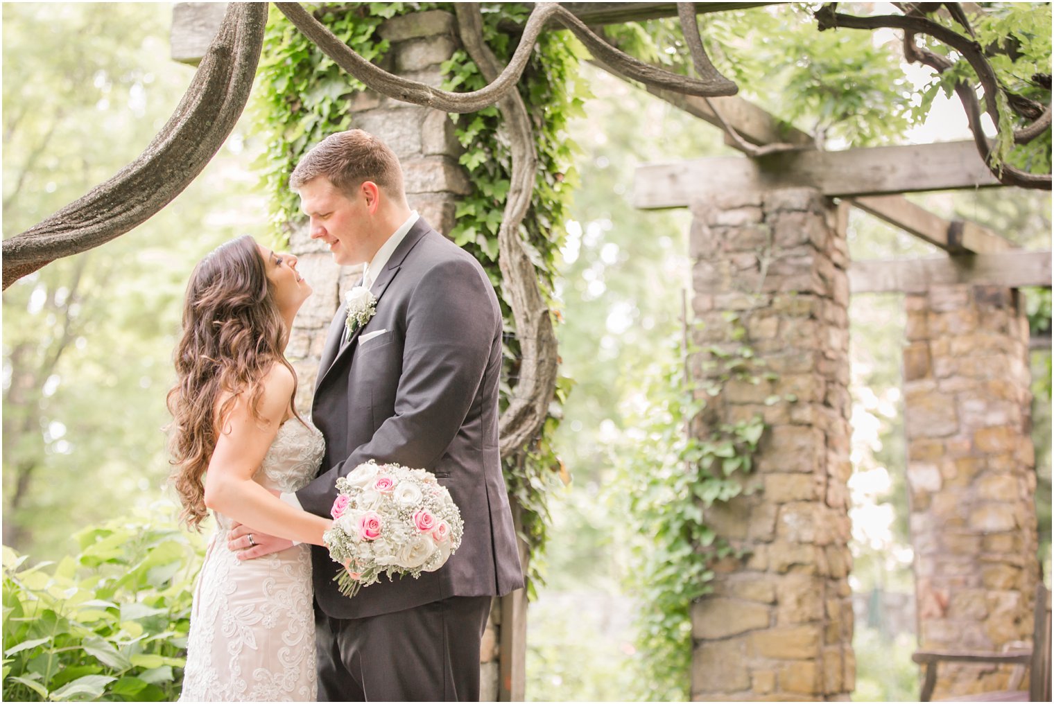 bride and groom on wedding day