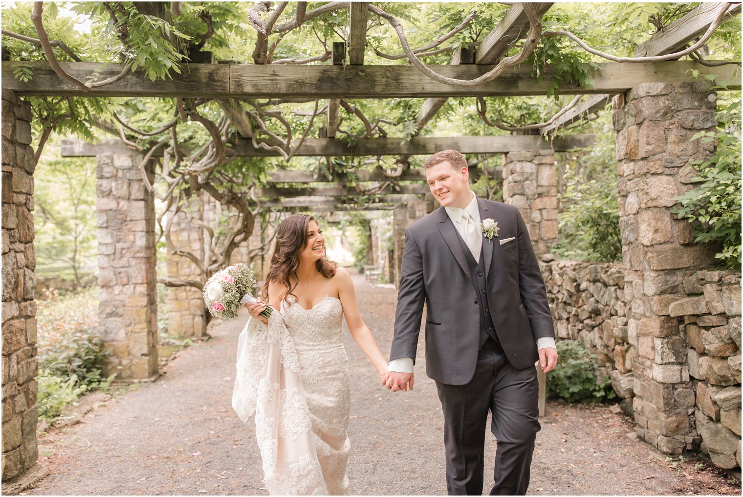 happy bride and groom on wedding day