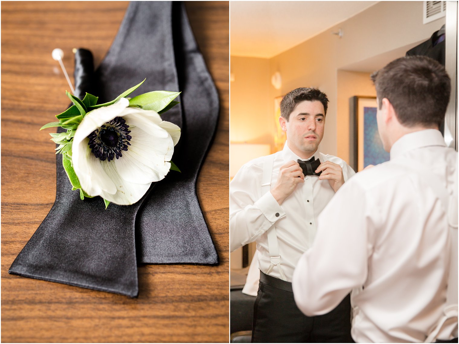 groom getting ready on wedding morning