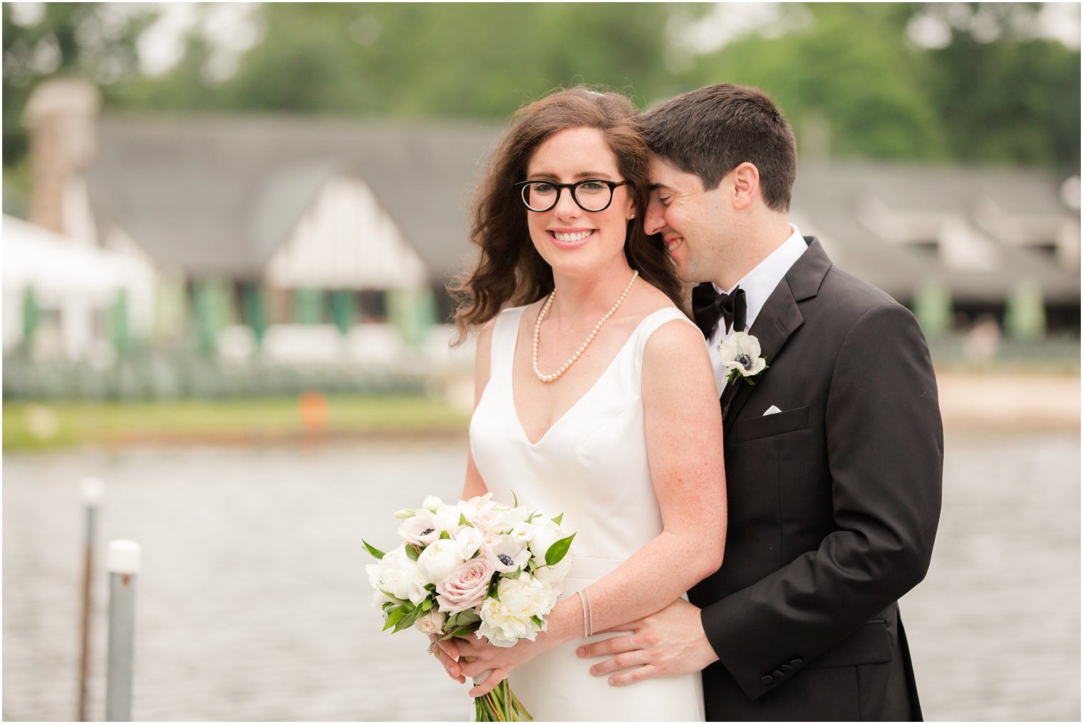 candid moment between bride and groom