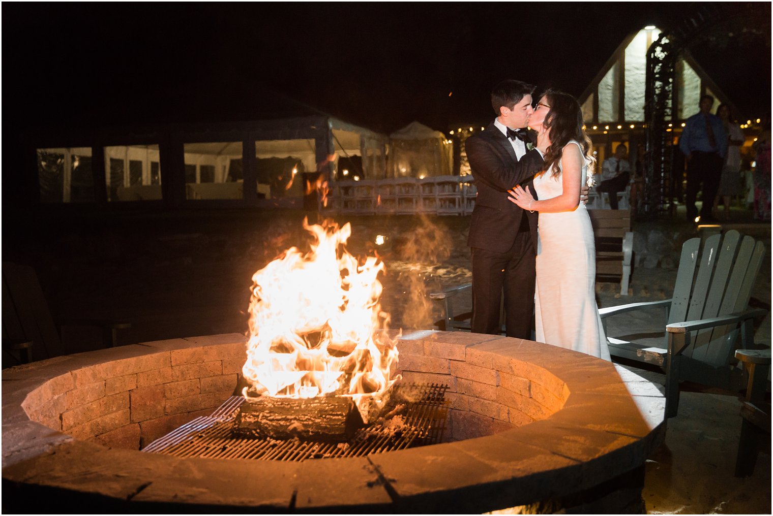 night wedding photo at Lake Valhalla Club