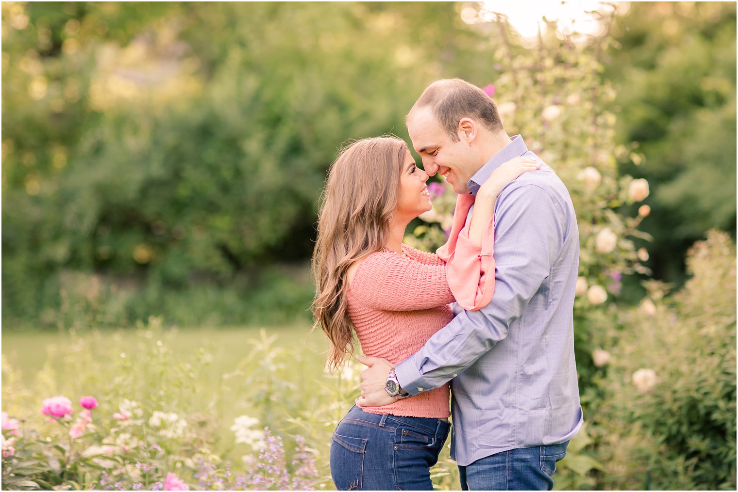 happy couple during their engagement session 