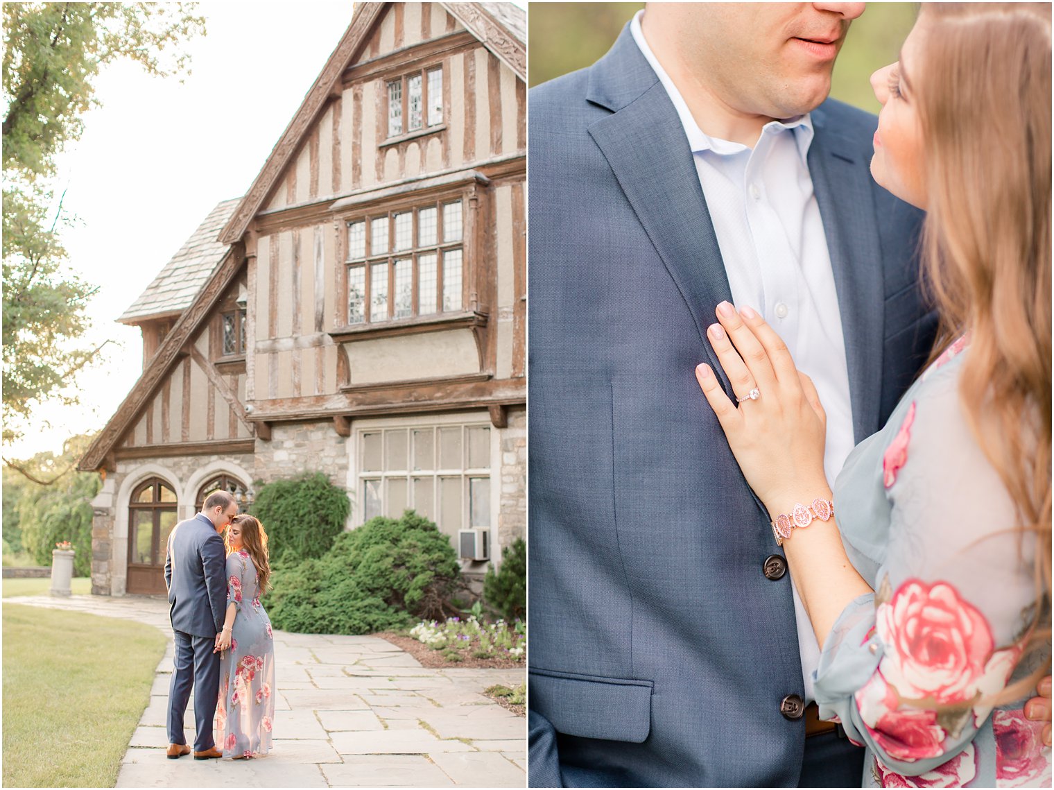 flowy blue dress for engagement photos