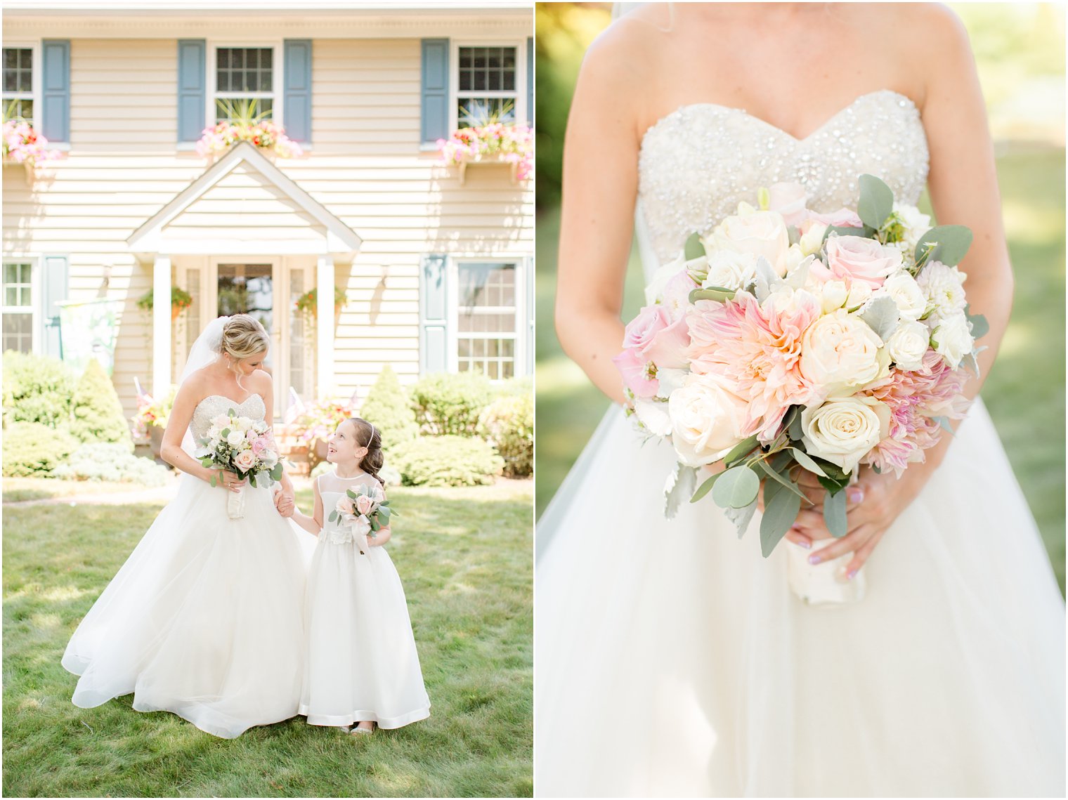 bride and flower girl 