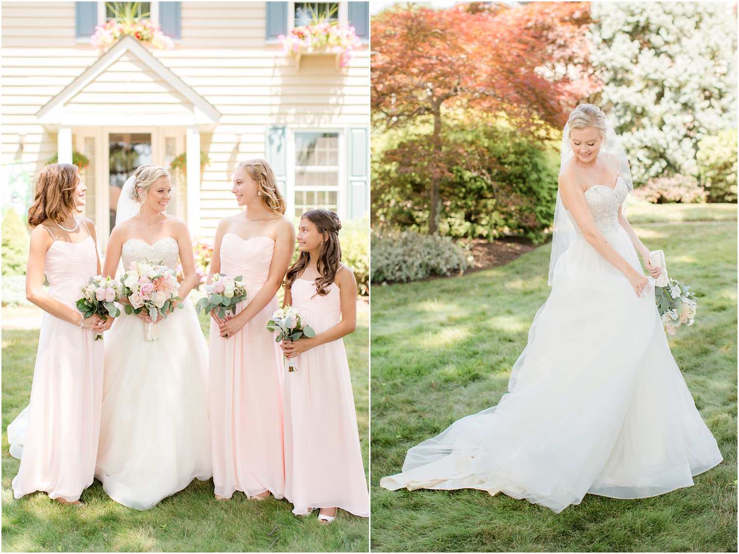 bride and flower girls