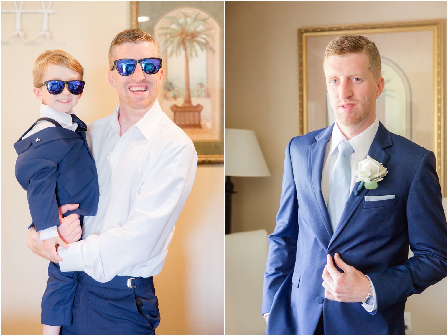 groom posing with his ring bearer