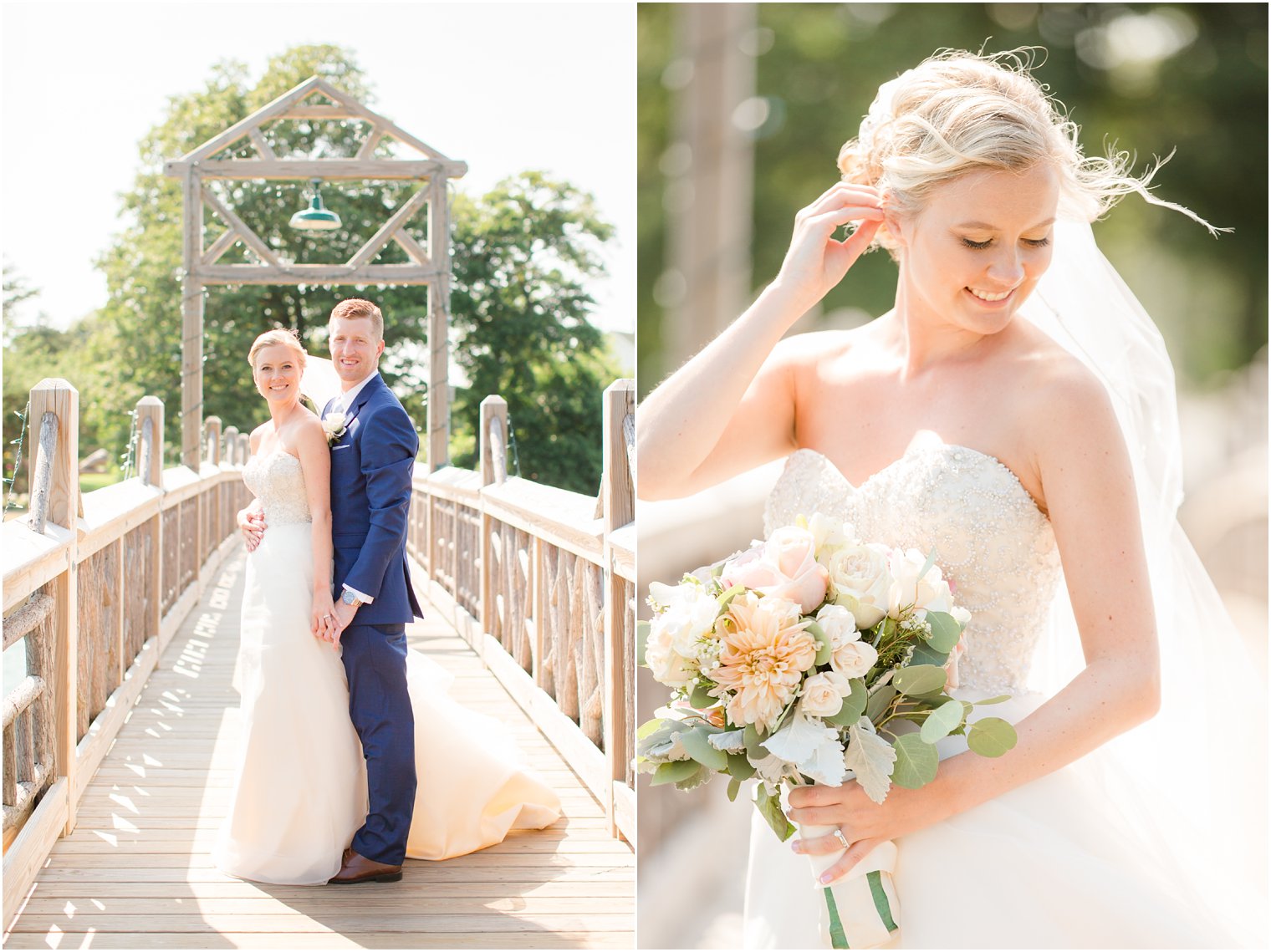 windblown bridal portrait