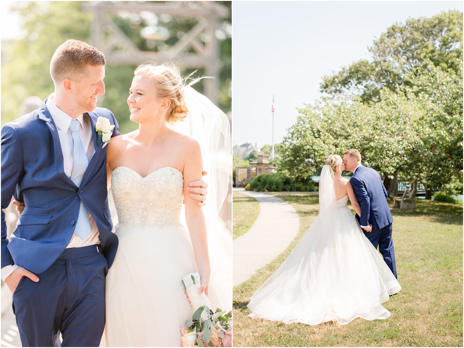 romantic bride and groom portraits in Spring Lake
