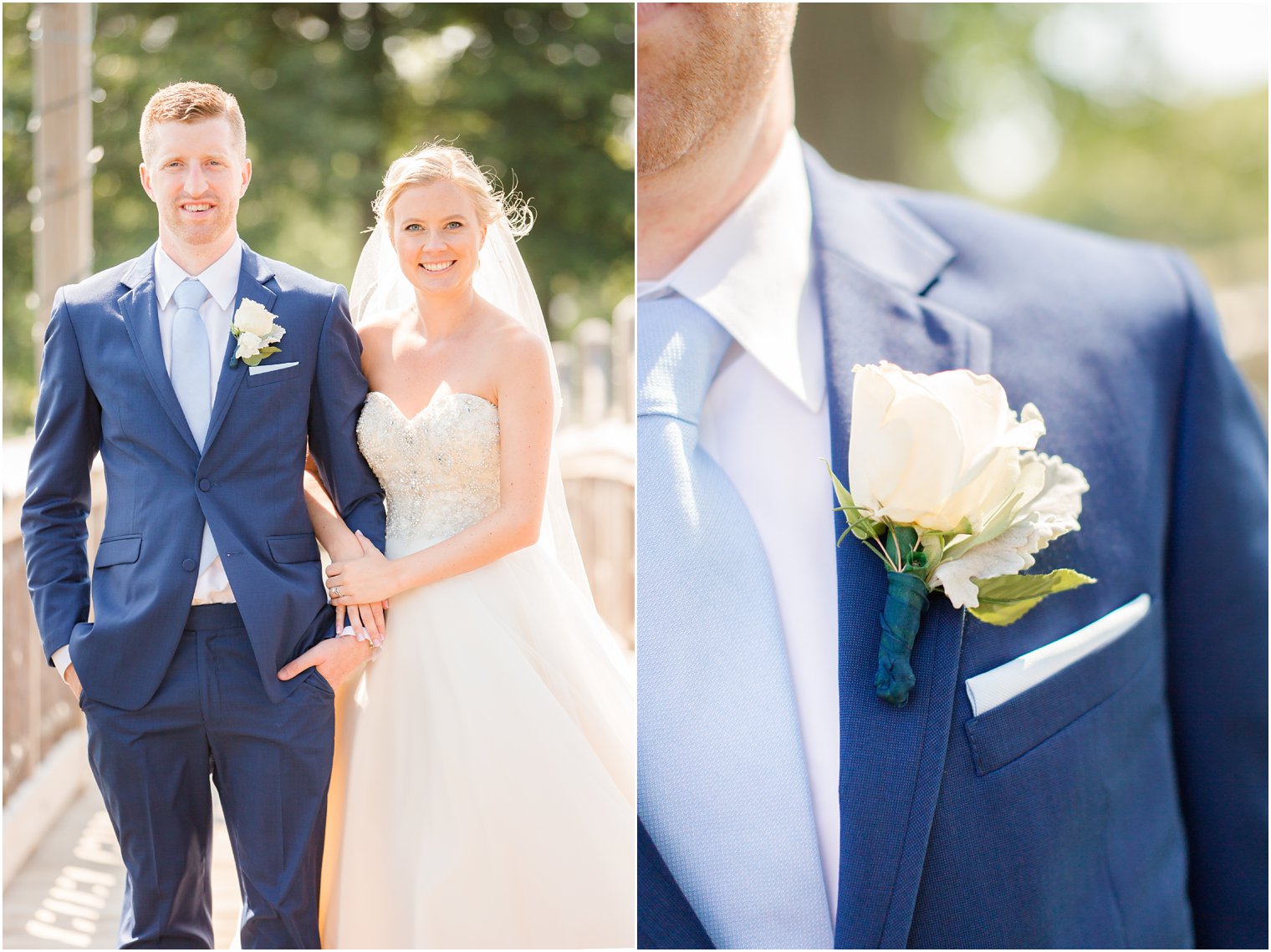 groom's boutonniere with dusty rose
