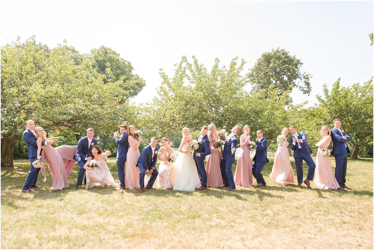 fun bridal party photo in Spring Lake