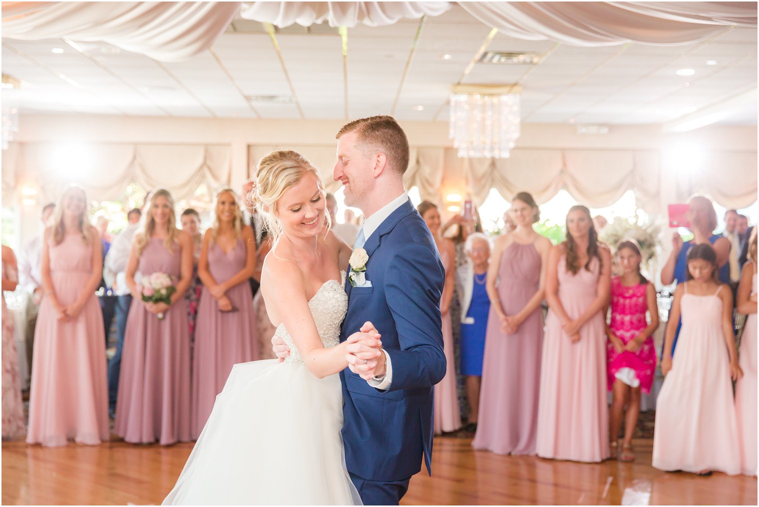 bride and groom dancing at Crystal Point Yacht Club