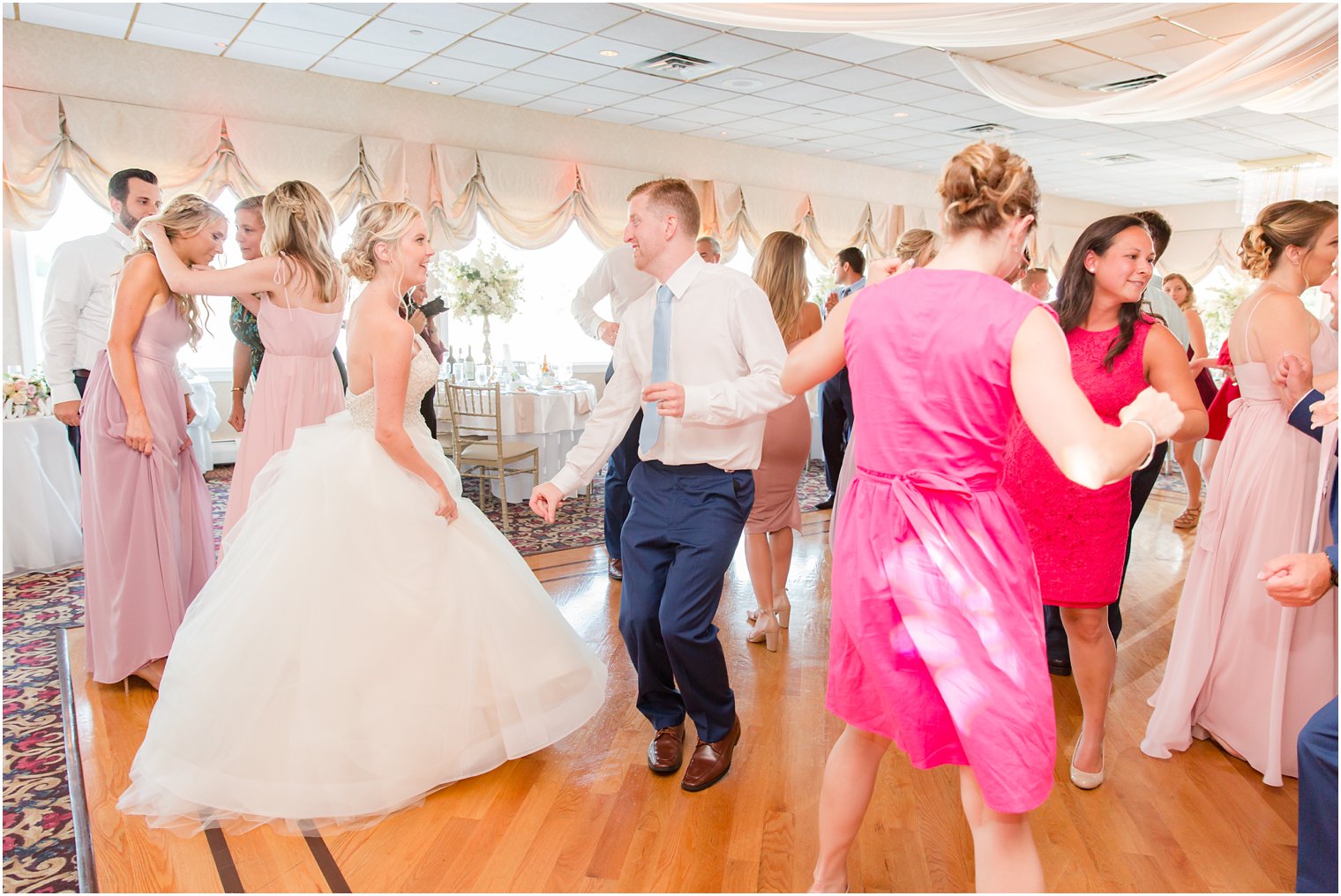 wedding reception dancing at Crystal Point Yacht Club