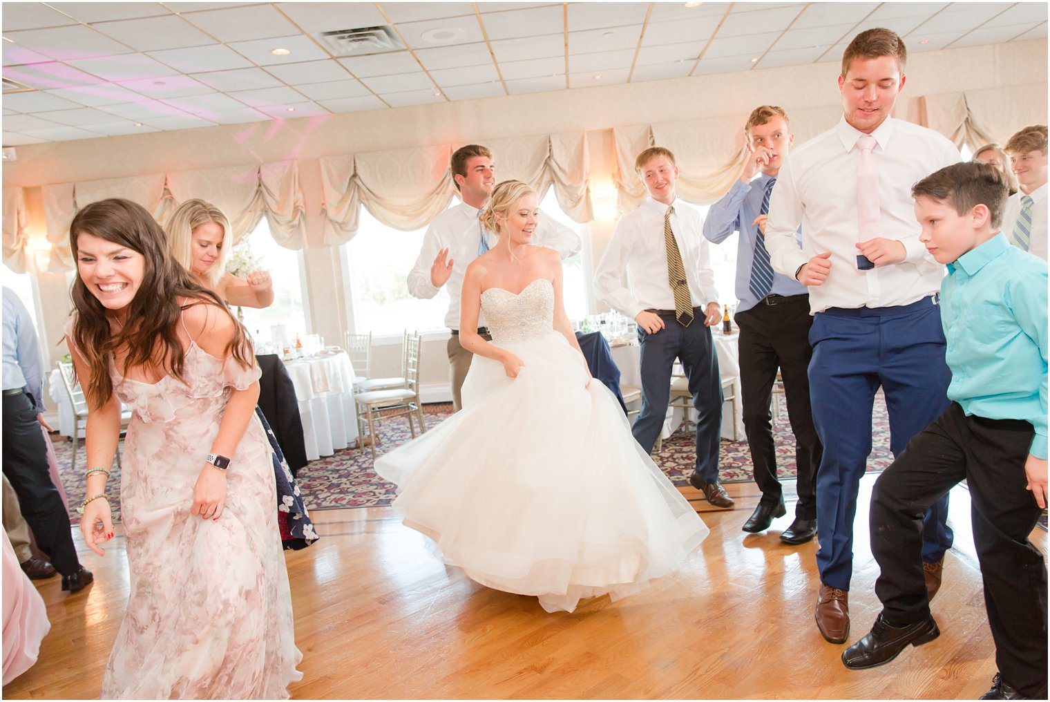 wedding reception dancing at Crystal Point Yacht Club