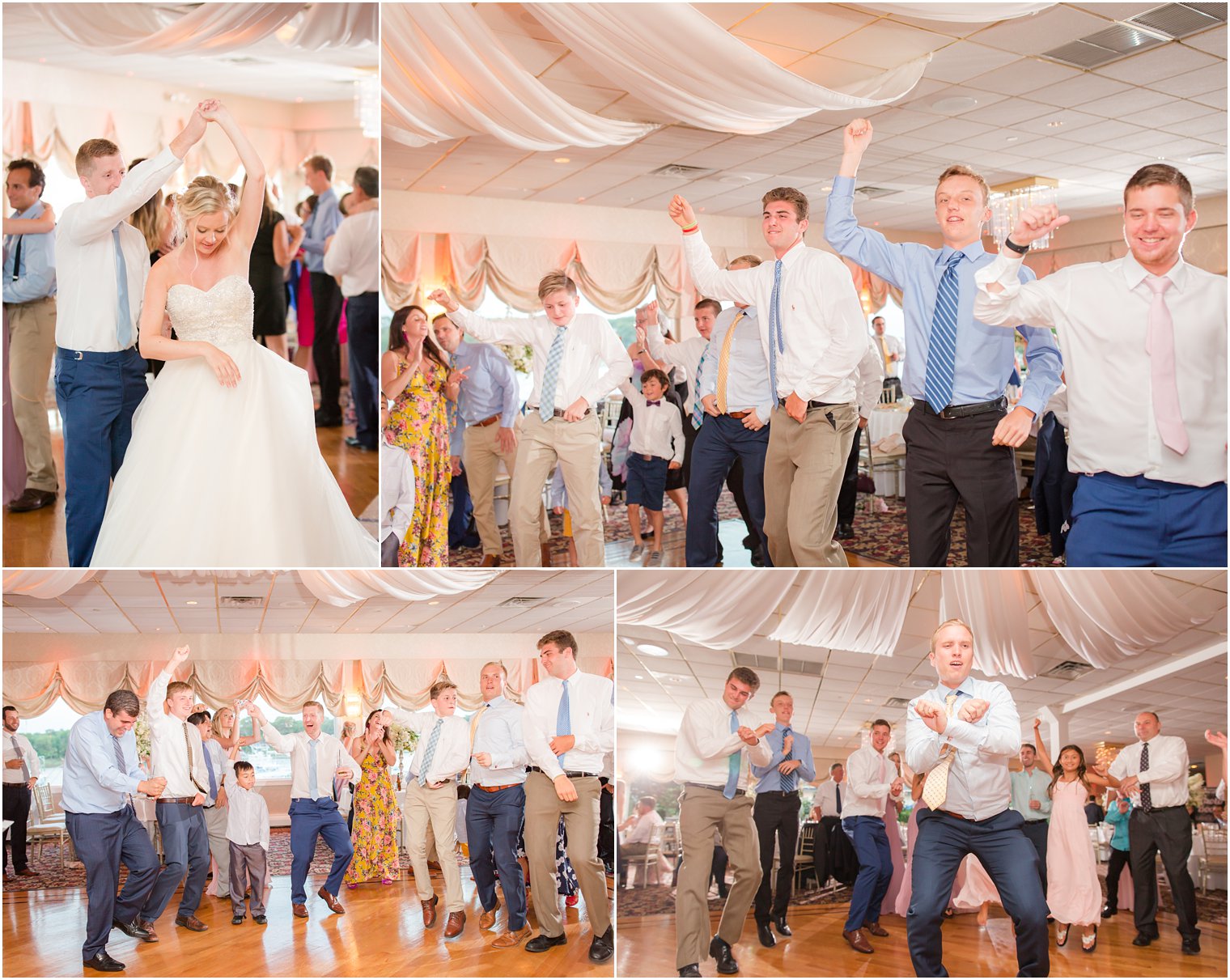 wedding reception dancing at Crystal Point Yacht Club