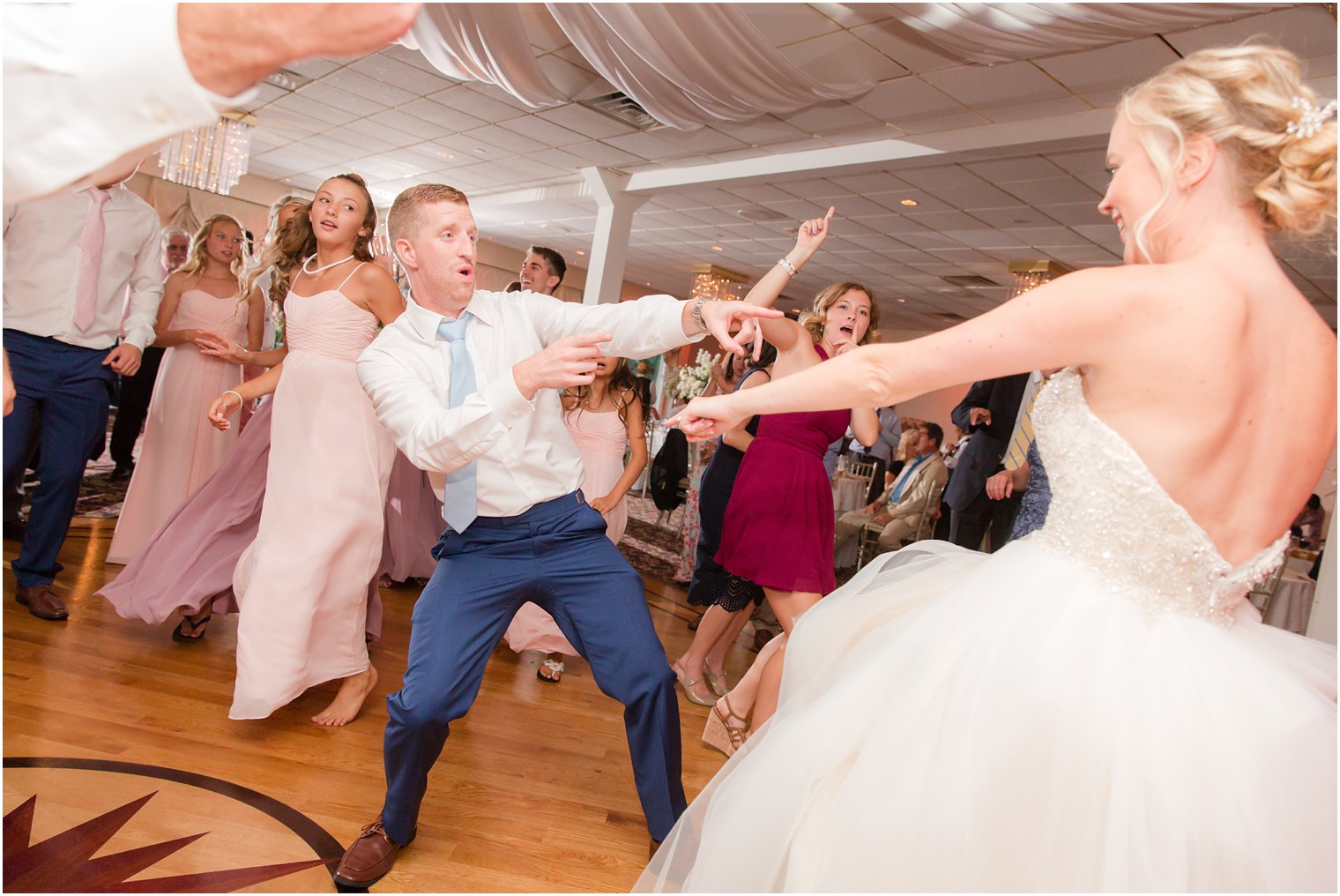 wedding reception dancing at Crystal Point Yacht Club