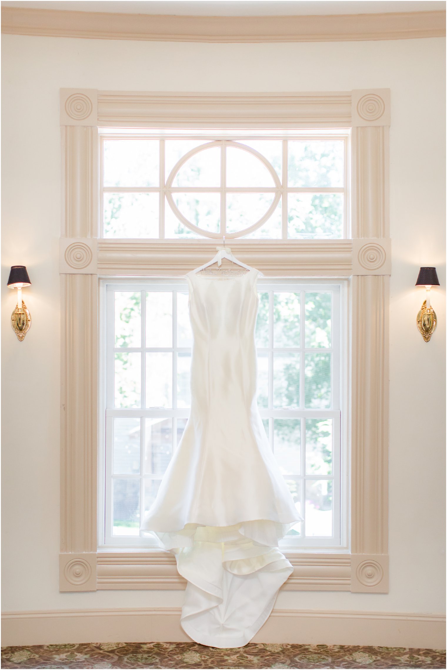 wedding dress in foyer at Olde Mill Inn