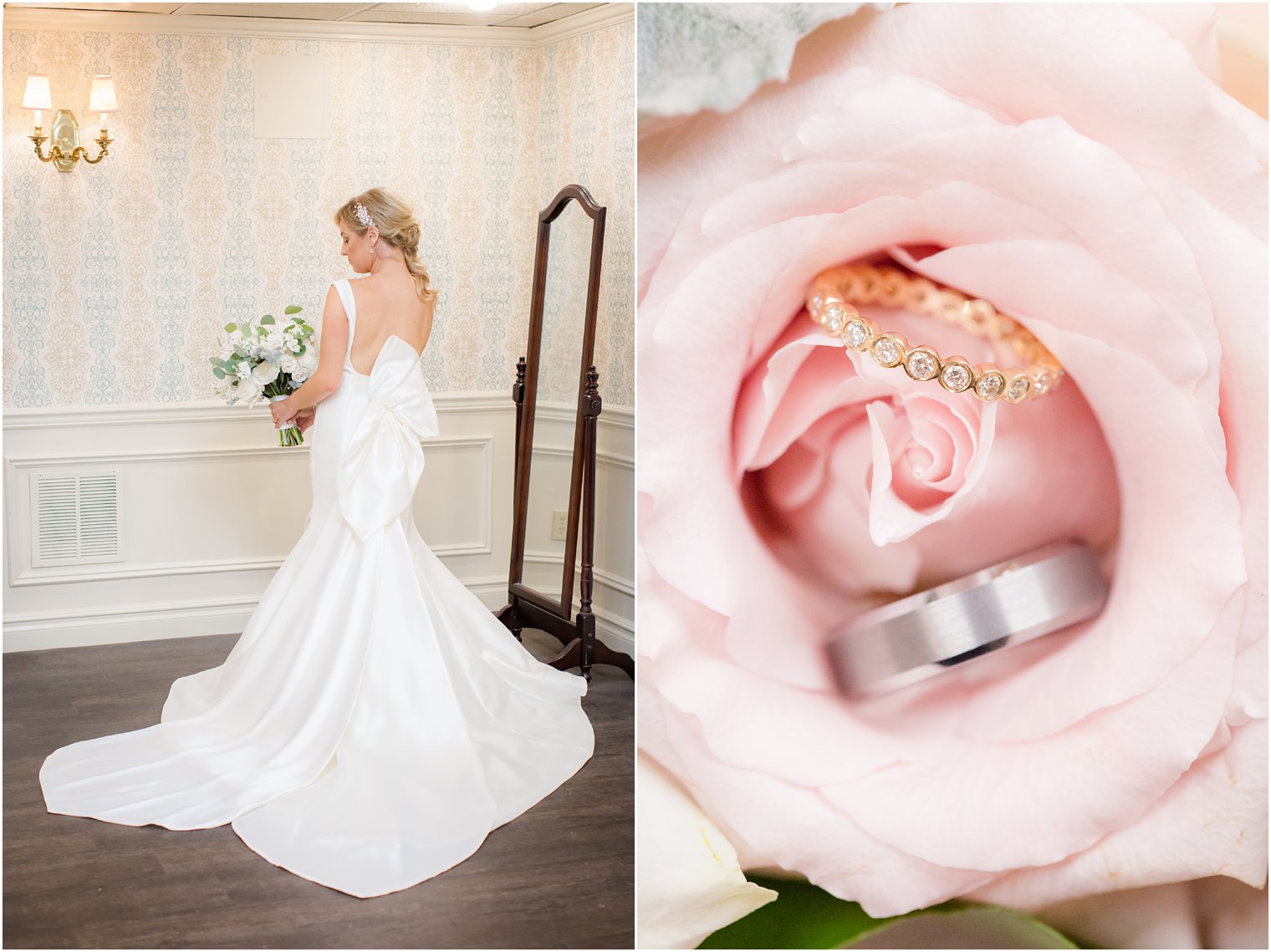 bride in Olde Mill Inn bridal suite