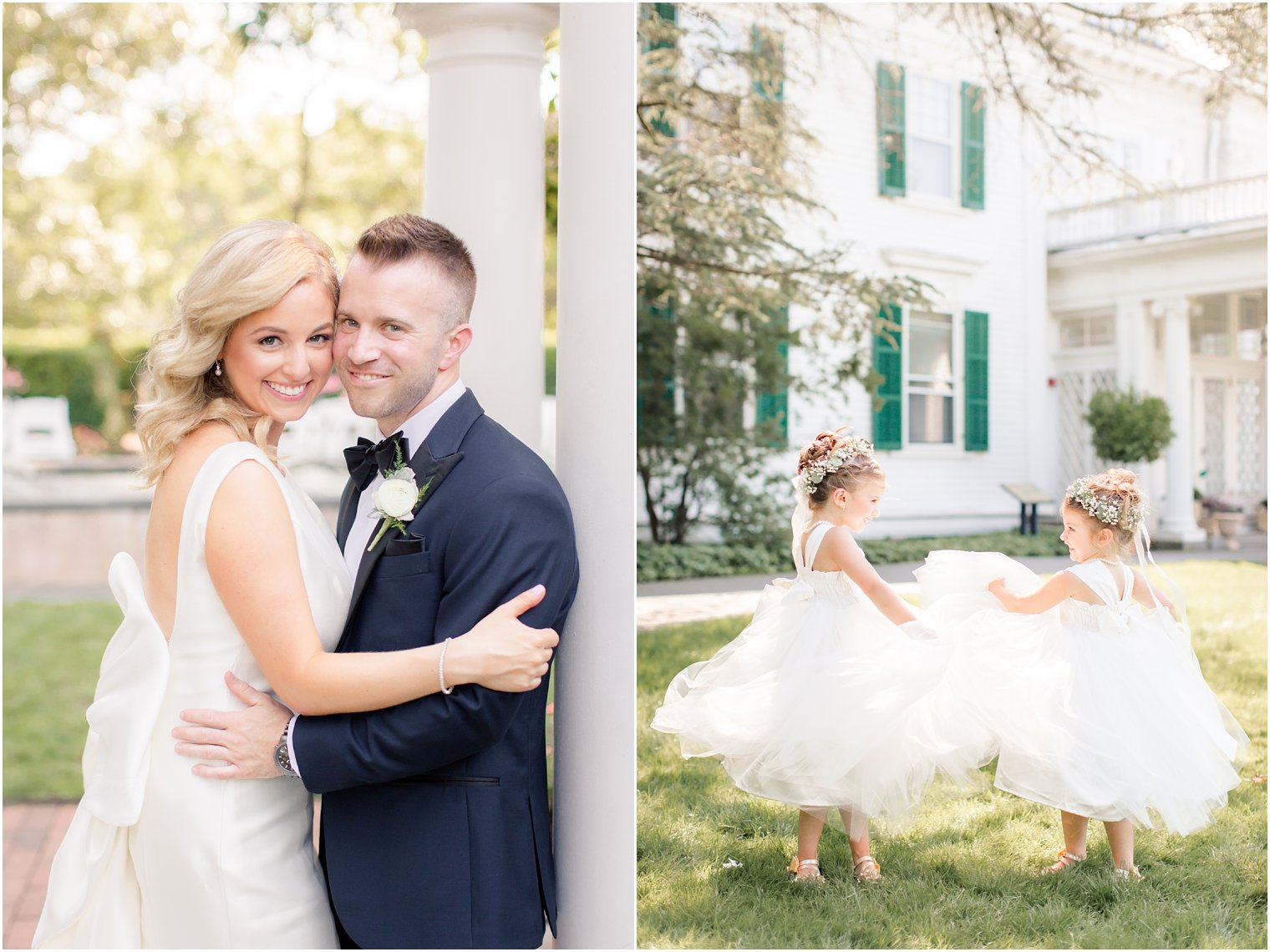 bride and groom portraits at Frelinghuysen Arboretum 