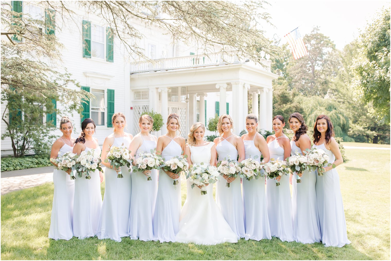 bridesmaids at Frelinghuysen Arboretum wedding