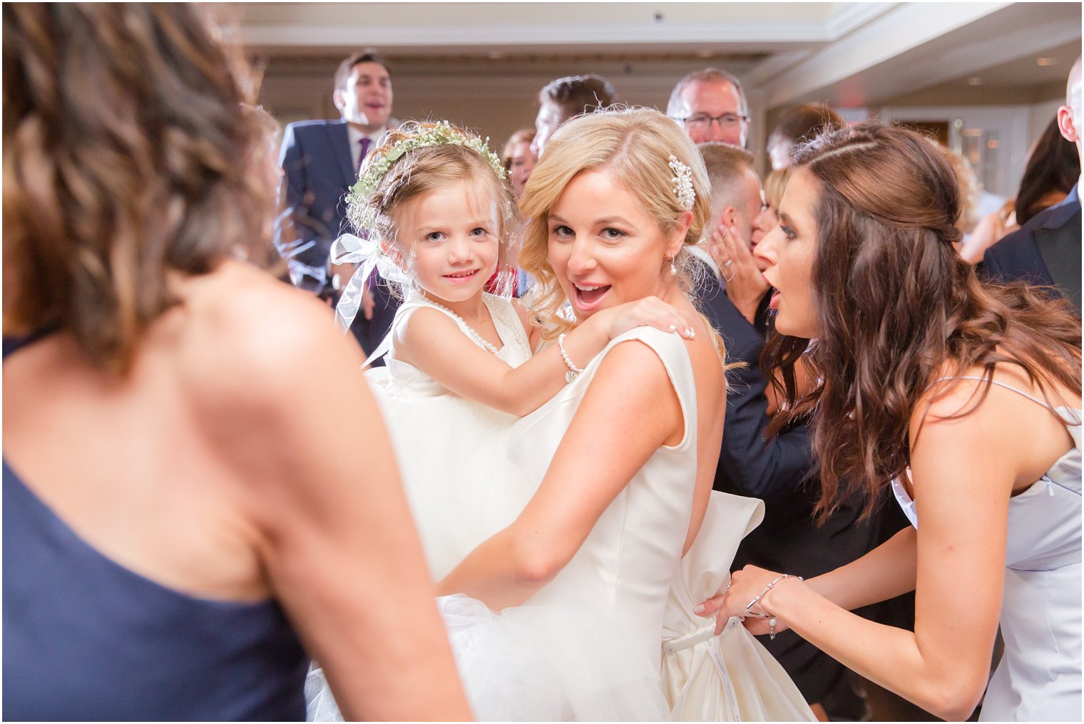 bride and flower girl at Olde Mill Inn