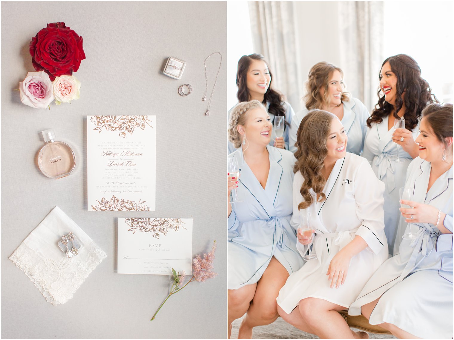 candid moment between bride and bridesmaids