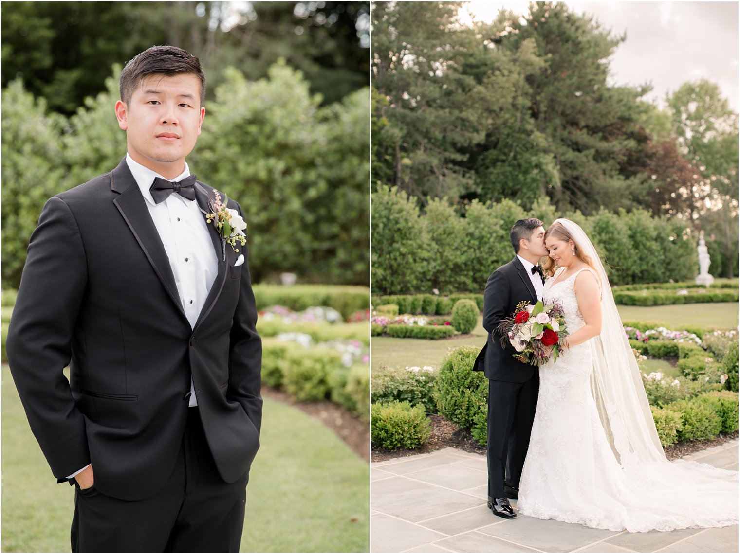 photo of groom wearing black tux