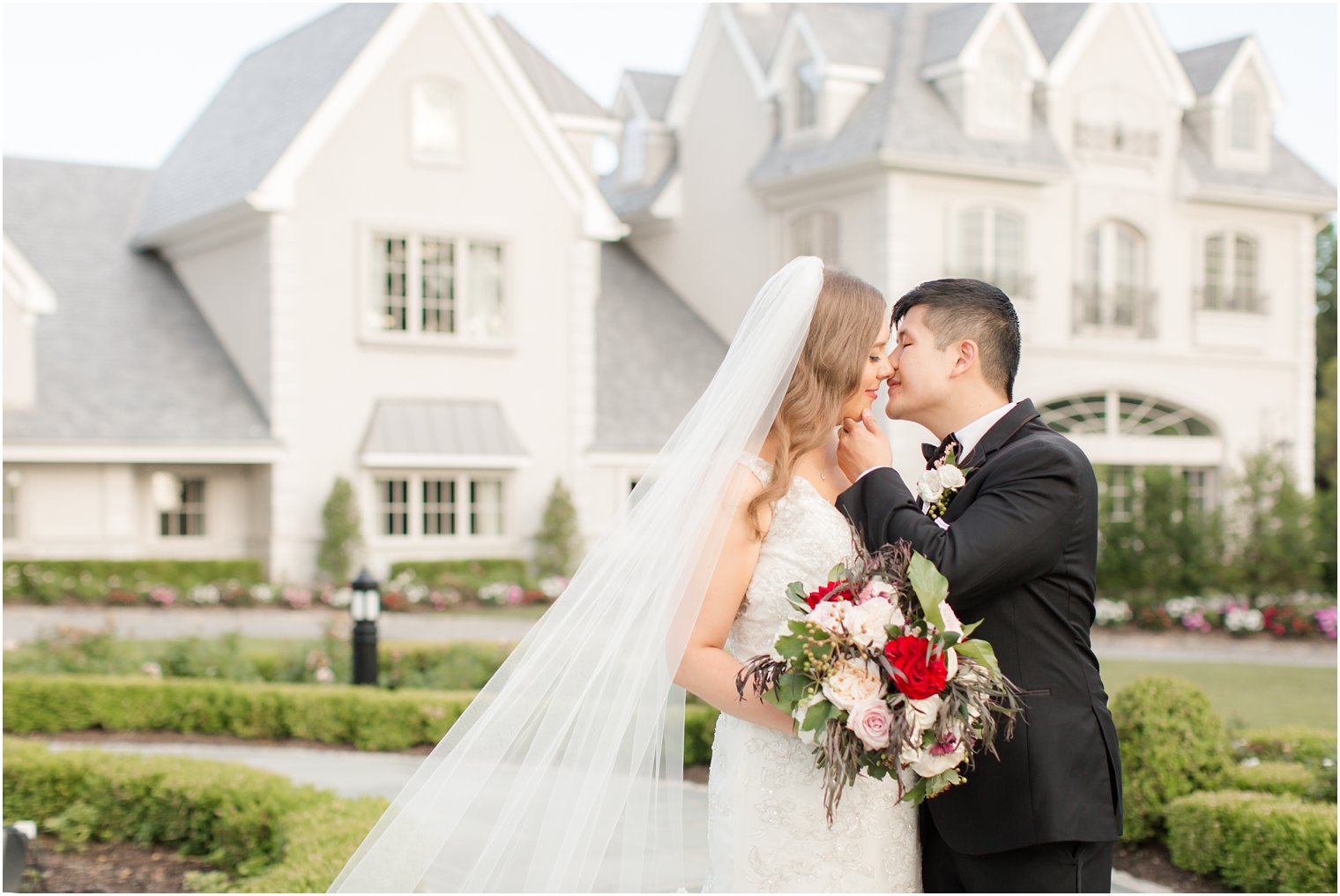 romantic photo of bride and groom at Park Chateau