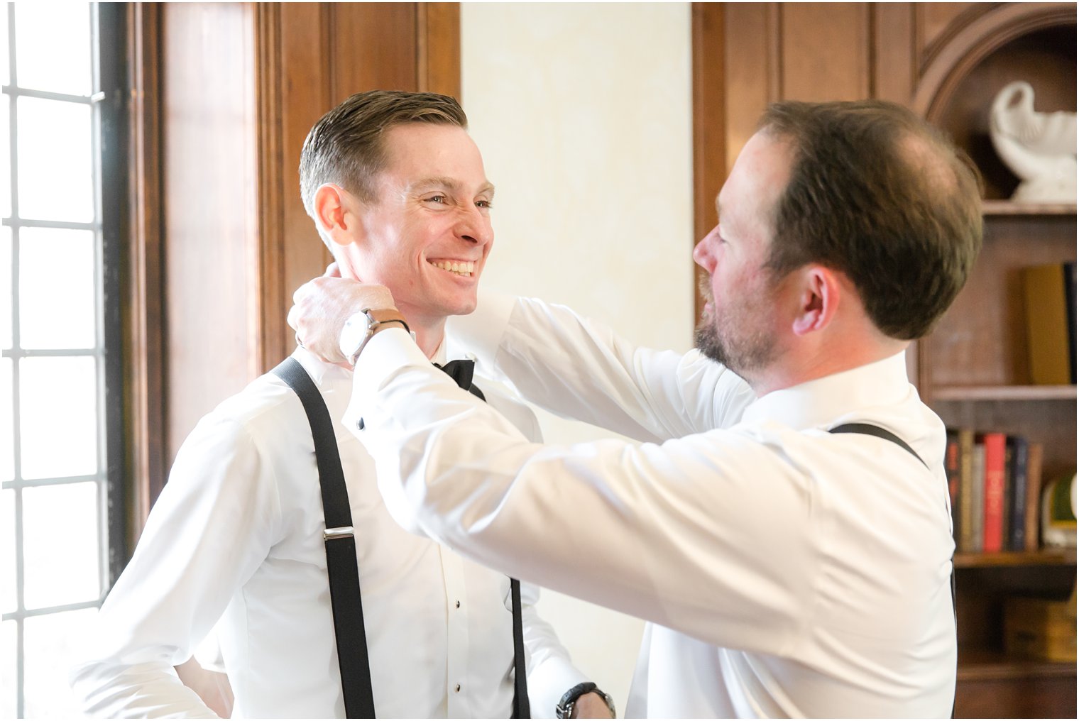 groom and best man on wedding morning