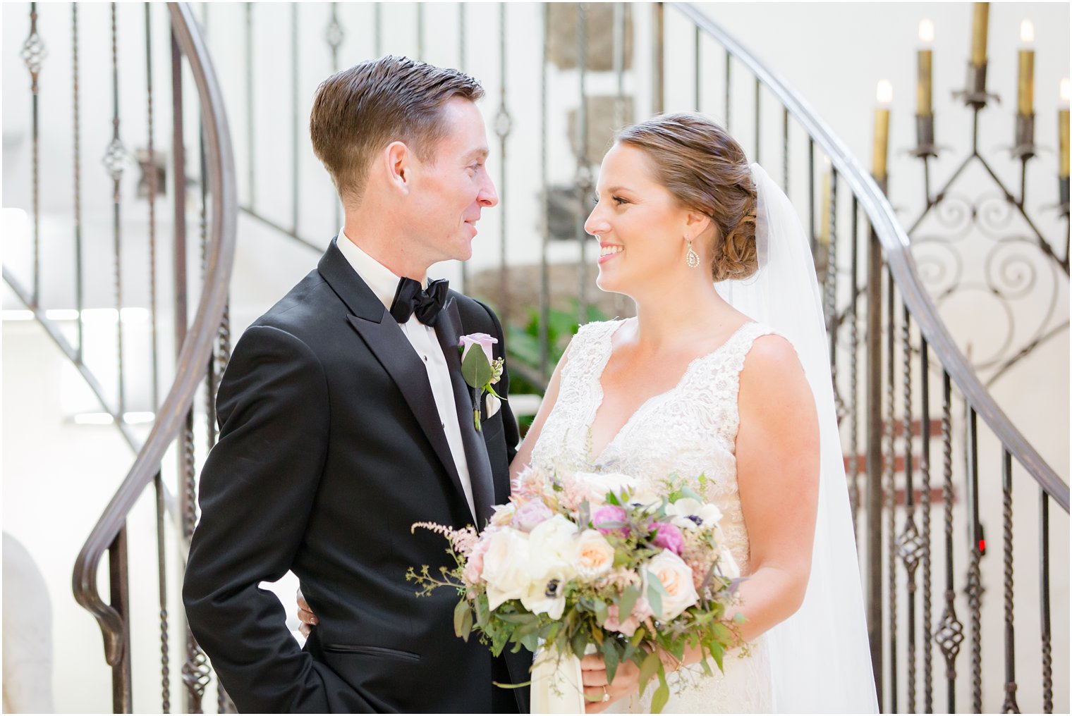 bride and groom after first look