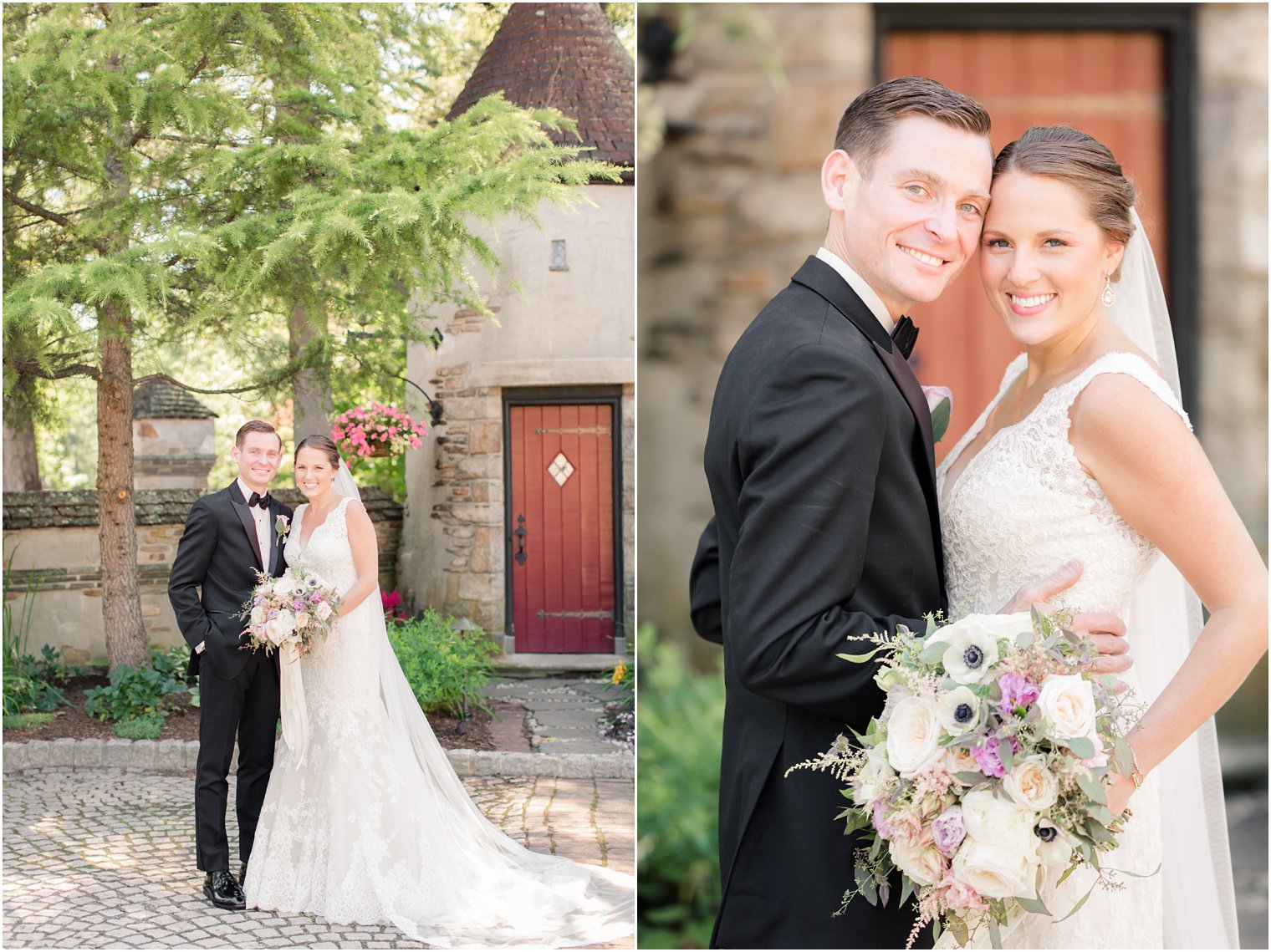 bride and groom on wedding day