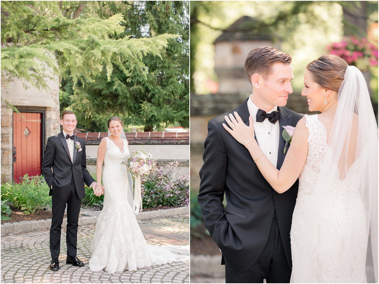 bride and groom formal portraits