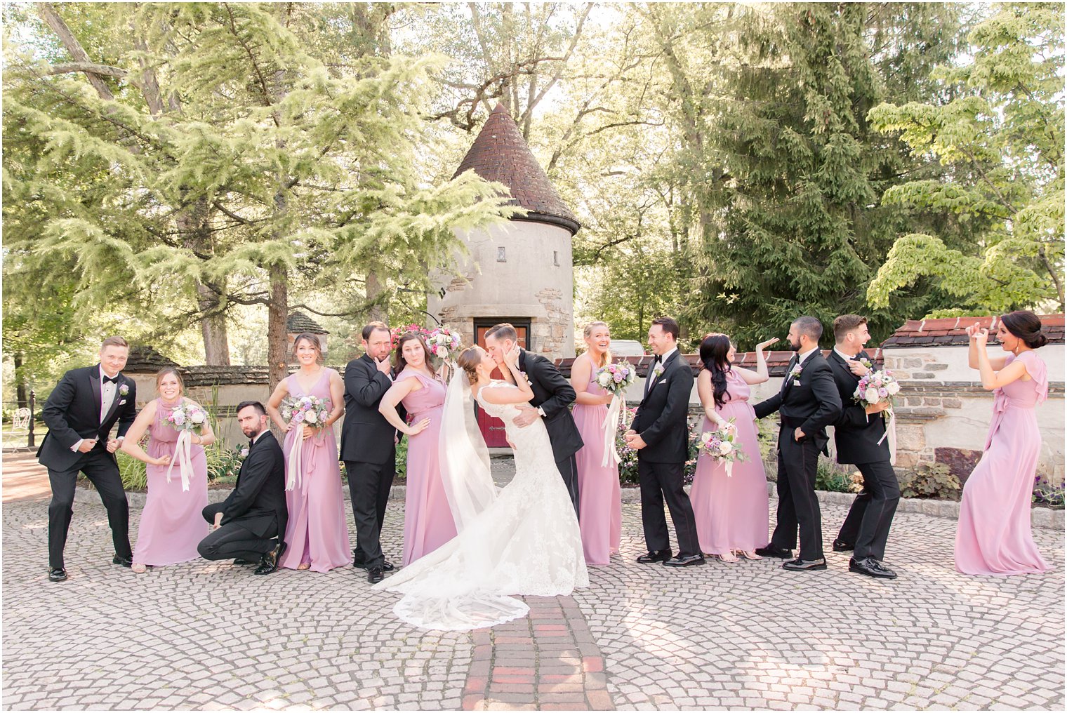 fun bridal party photo at Pleasantdale Chateau