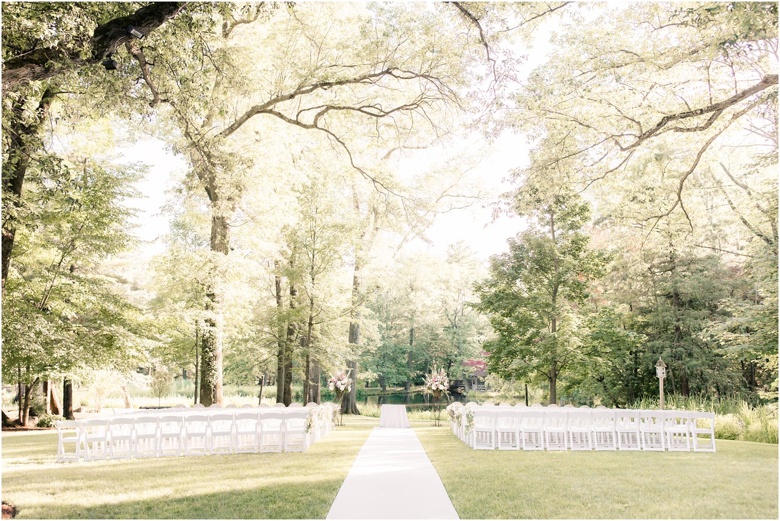 outdoor ceremony space at Pleasantdale Chateau