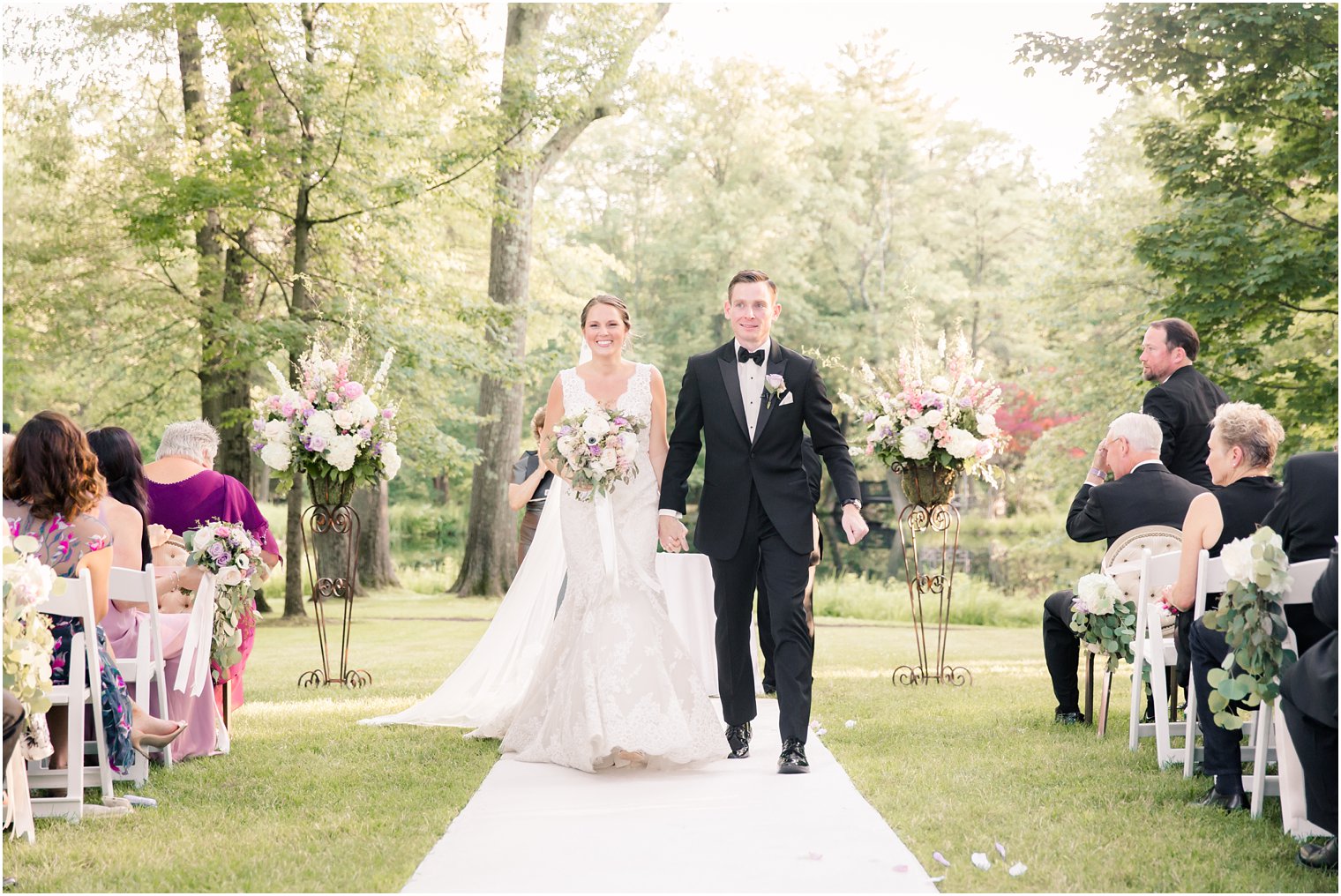 wedding recessional photo at Pleasantdale Chateau