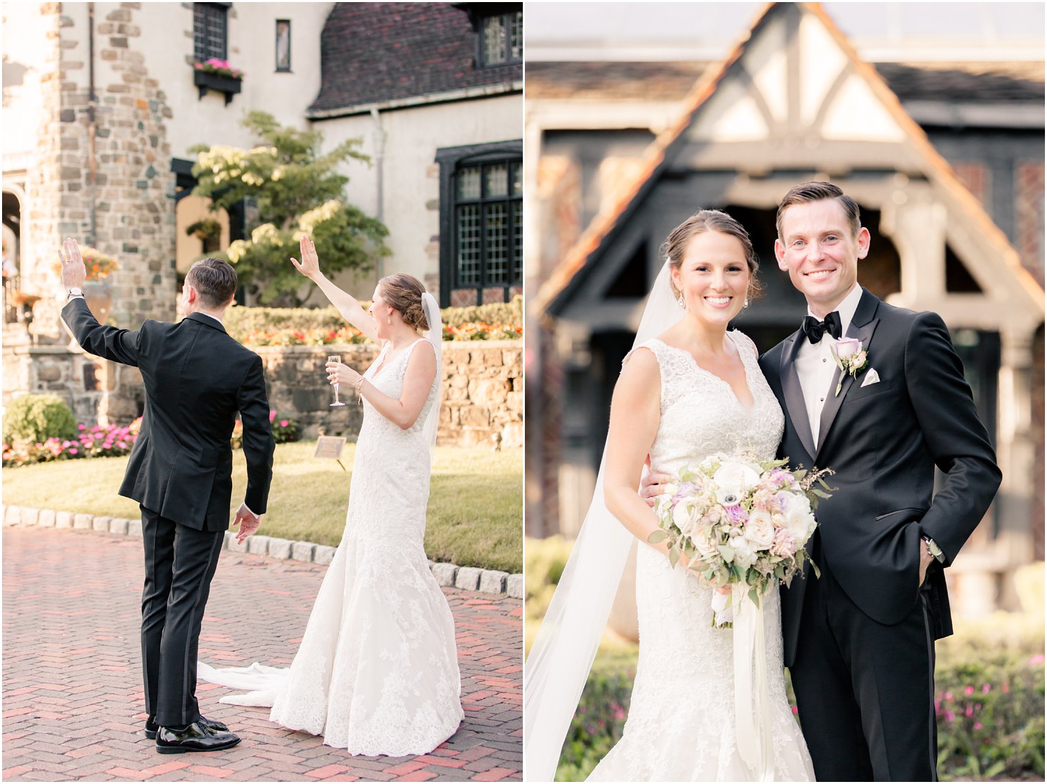 romantic bride and groom photos at Pleasantdale Chateau