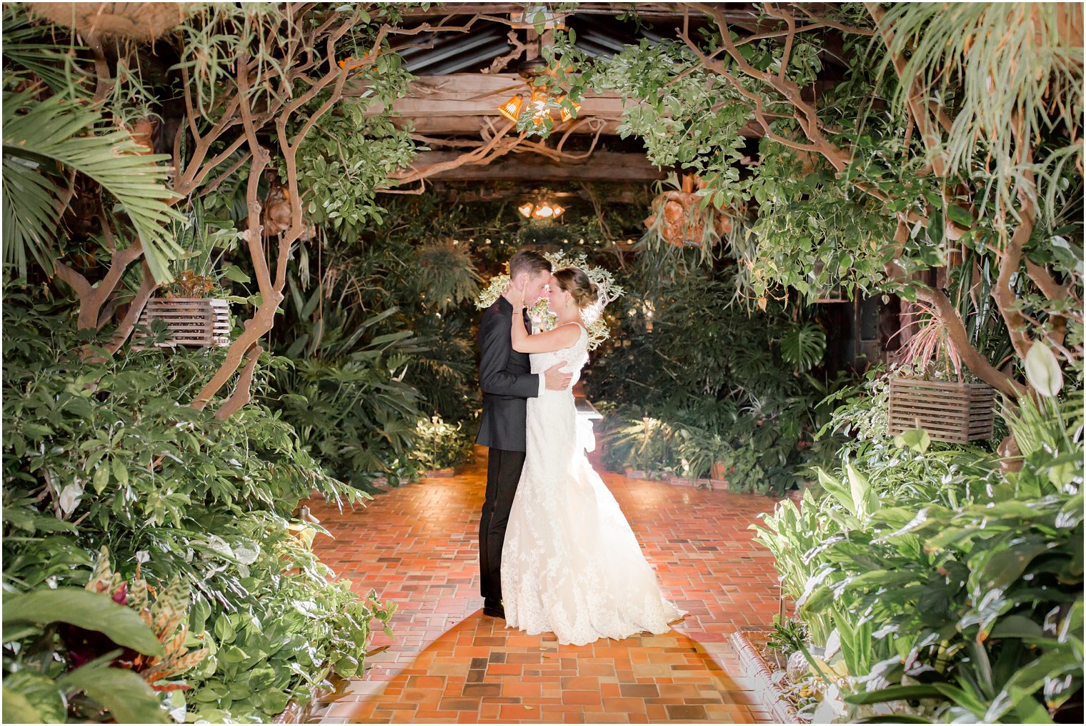 romantic night photo in Pleasantdale Chateau greenhouse