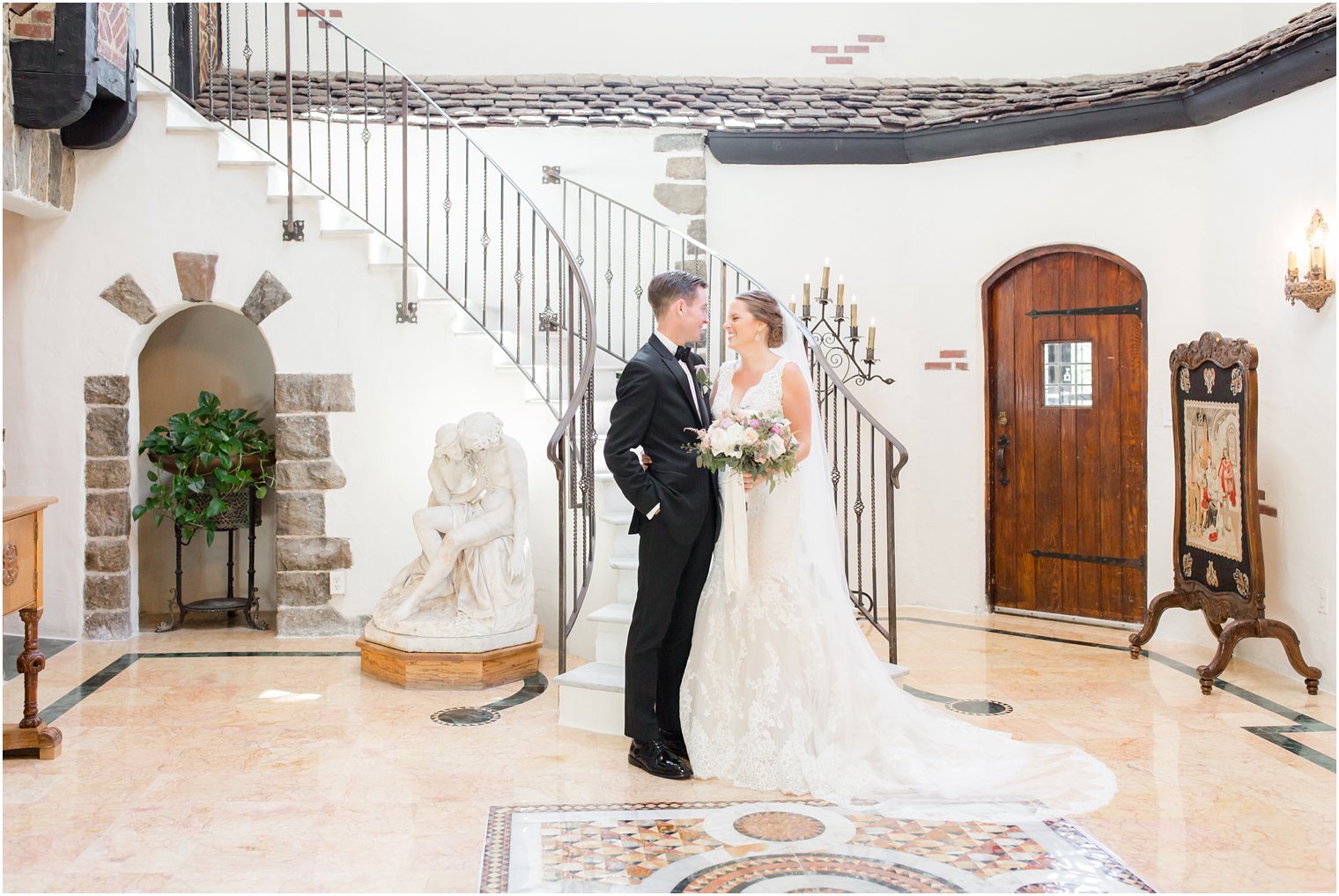 bride and groom at Pleasantdale Chateau