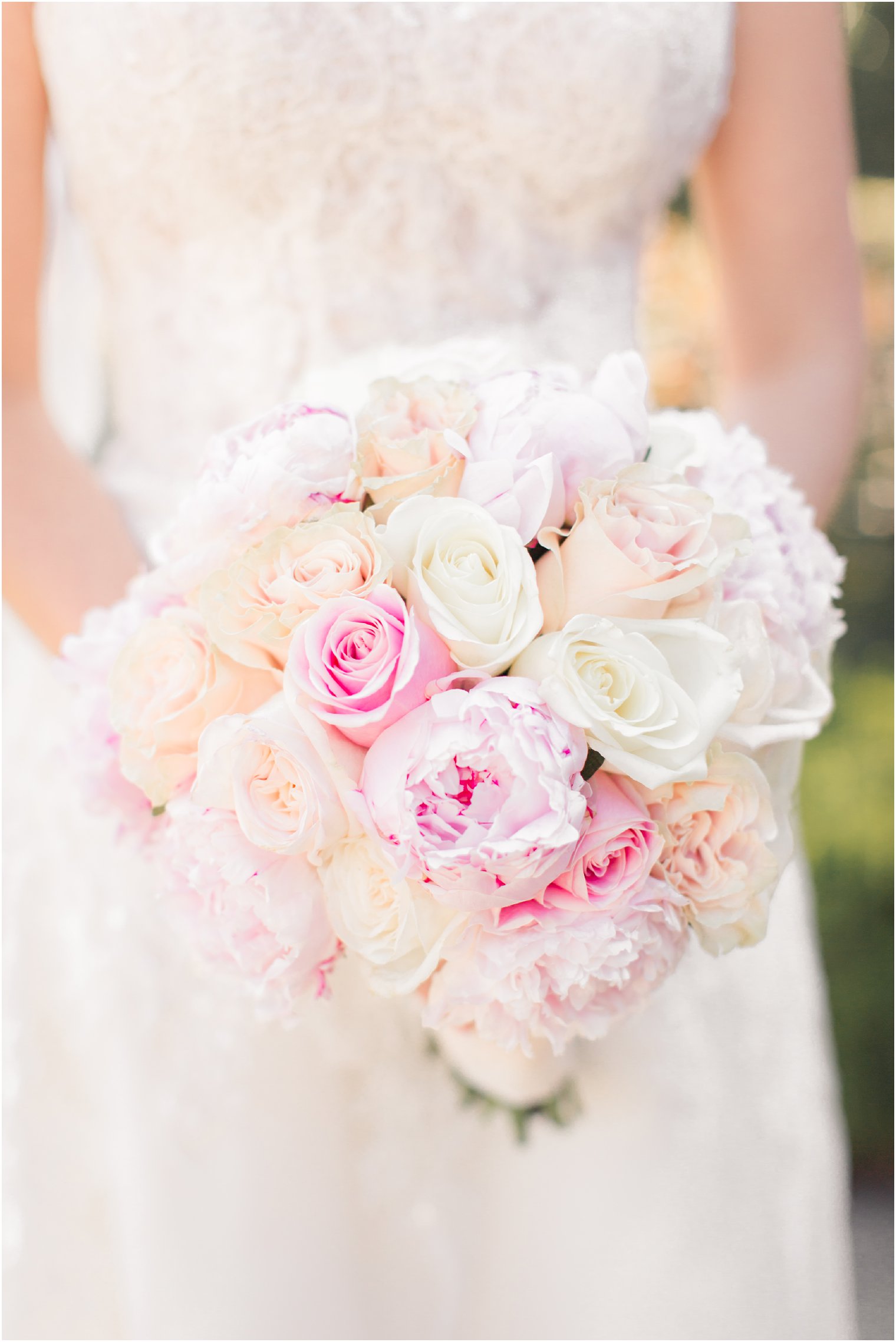 pink and ivory bouquet by Flowers by Diane