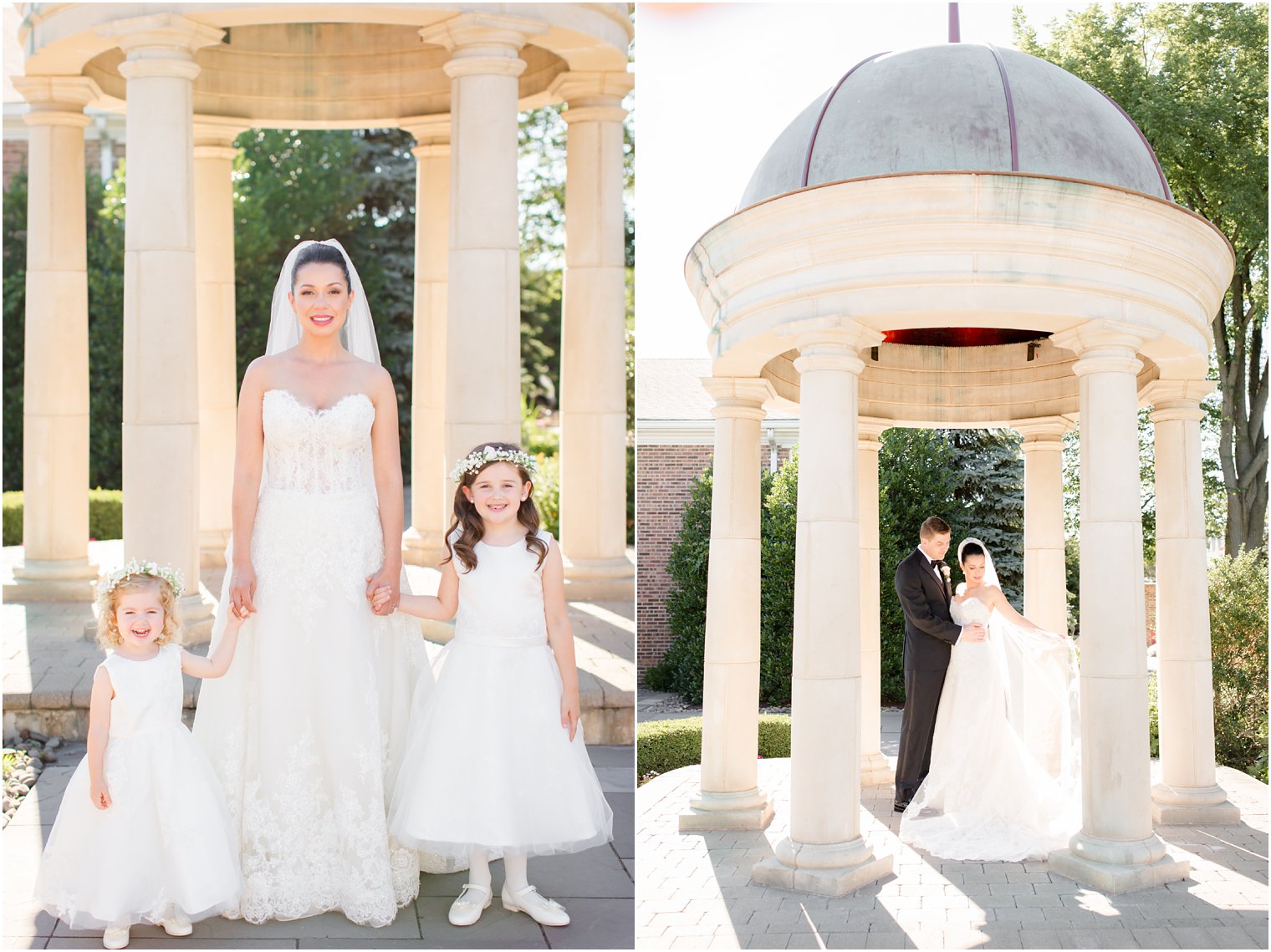 bride and her flower girls 