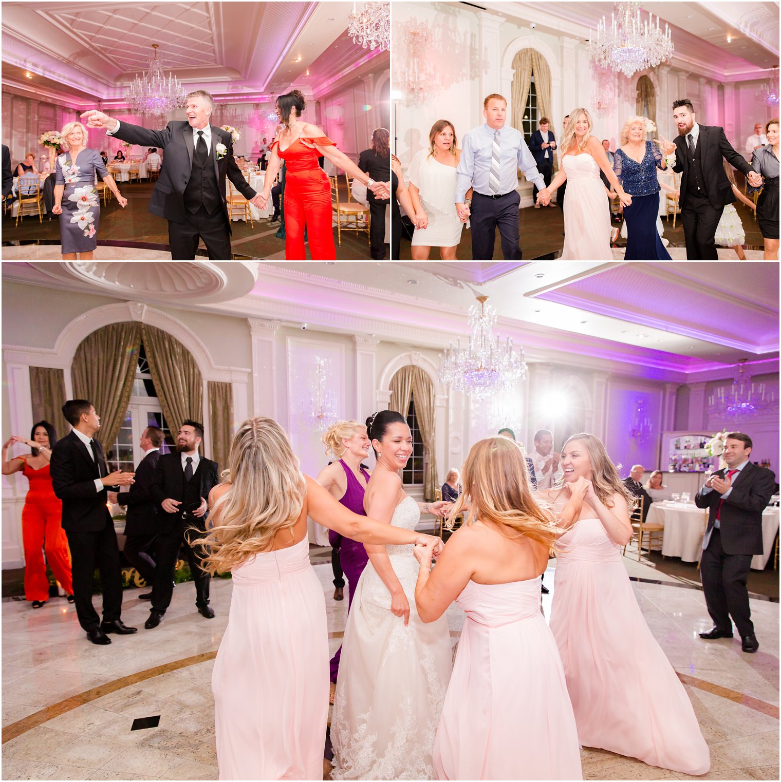 guests dancing at wedding reception at Rockleigh Country Club