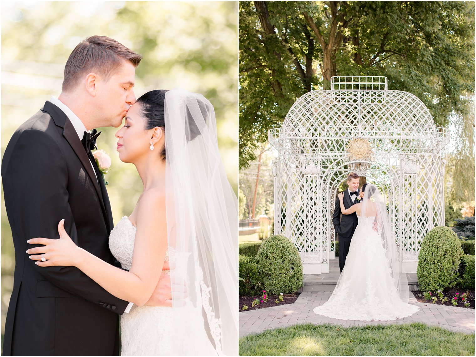 quiet moment between bride and groom at Rockleigh Country Club