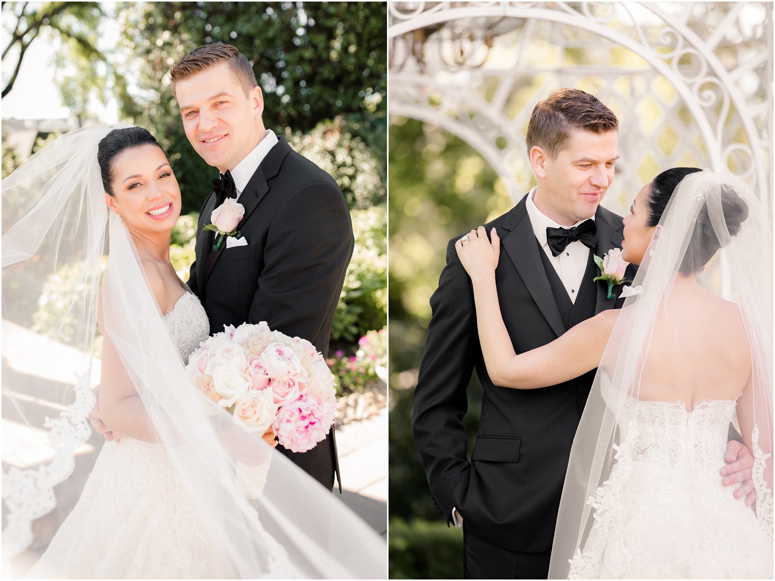 bride and groom on wedding day at Rockleigh Country Club