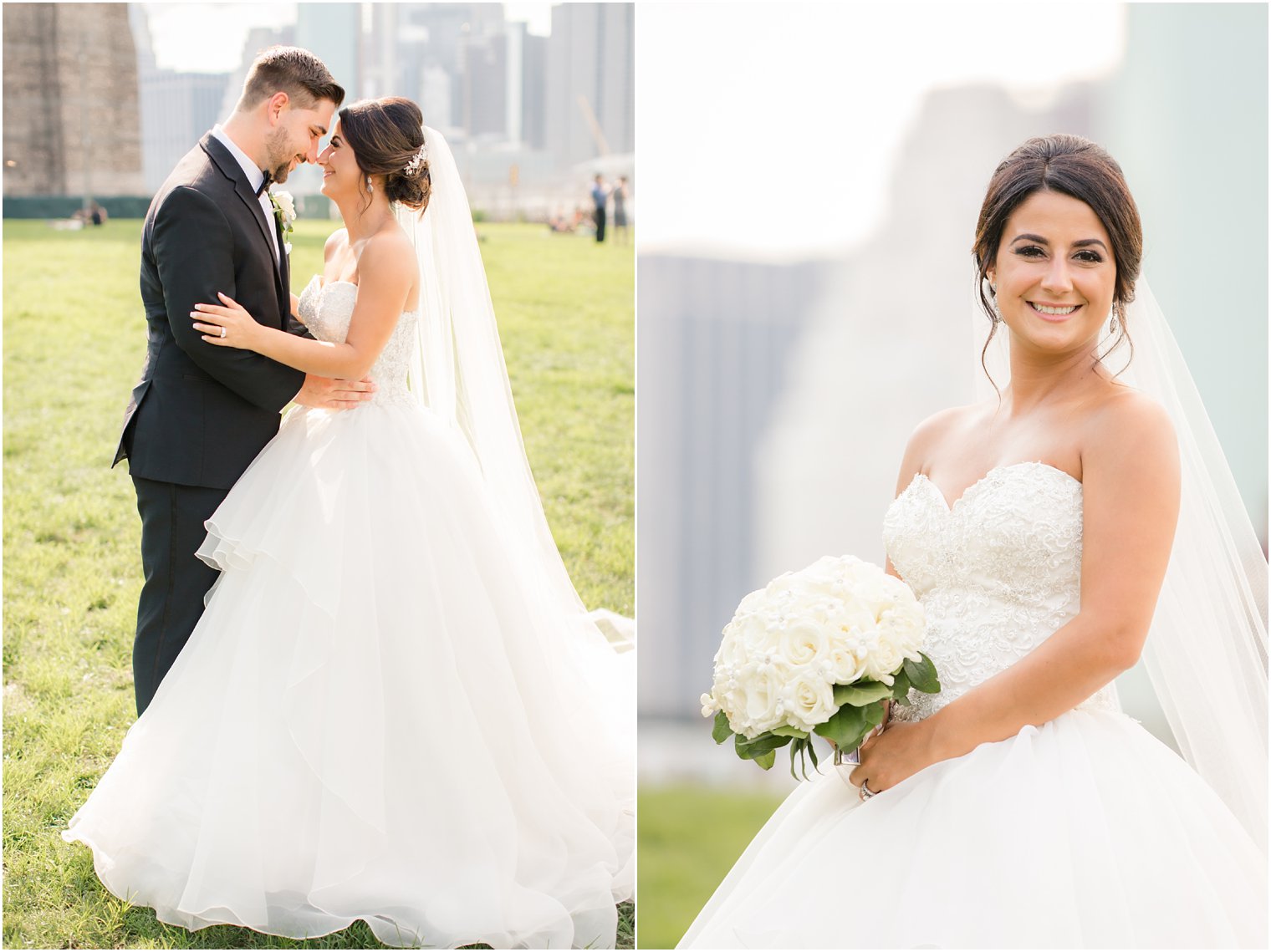 Wedding portraits at the Brooklyn Bridge