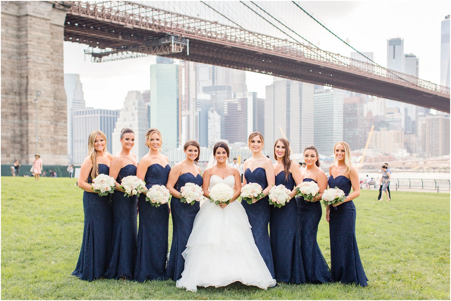 Bridesmaids at Brooklyn Bridge