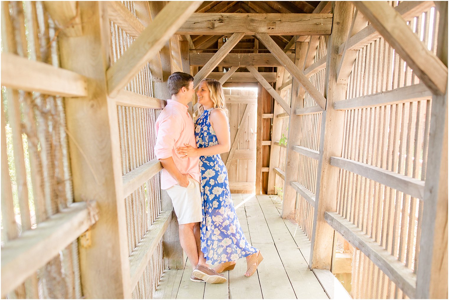 Engaged couple at Laurita Winery during engagement session